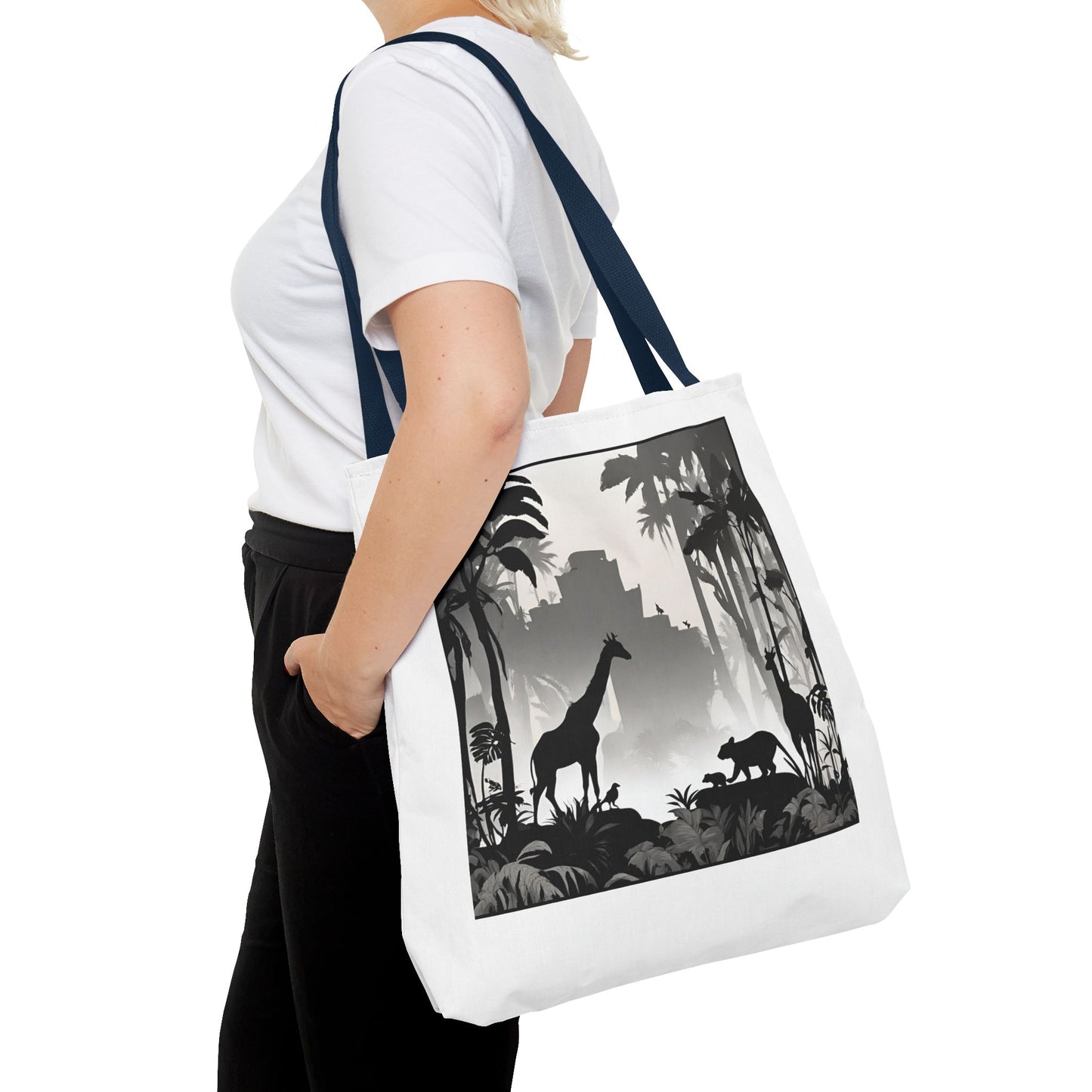 Giraffe Tote Bag | Savannah Forest Grocery Bag | Shadow Giraffes Nature Scene Travel Tote | Daily Office Traveler Tote Bag