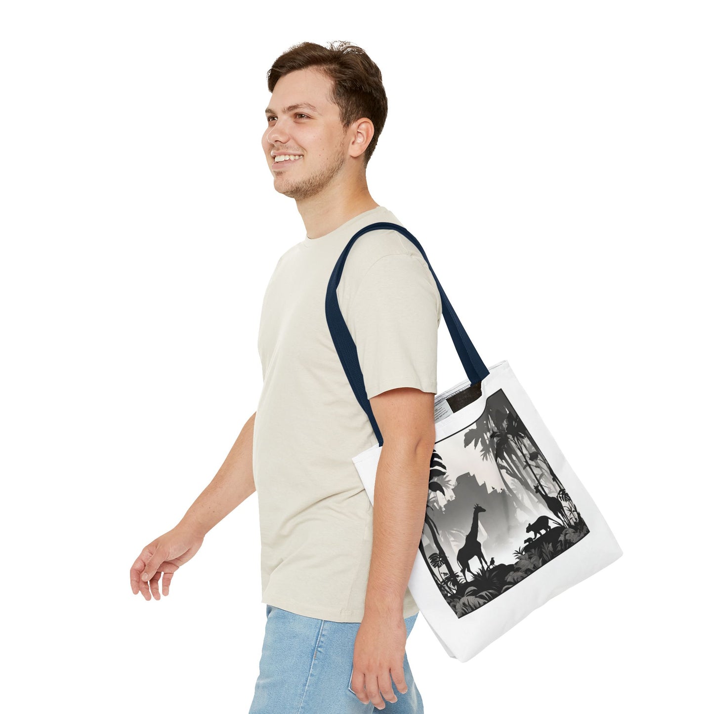 Giraffe Tote Bag | Savannah Forest Grocery Bag | Shadow Giraffes Nature Scene Travel Tote | Daily Office Traveler Tote Bag
