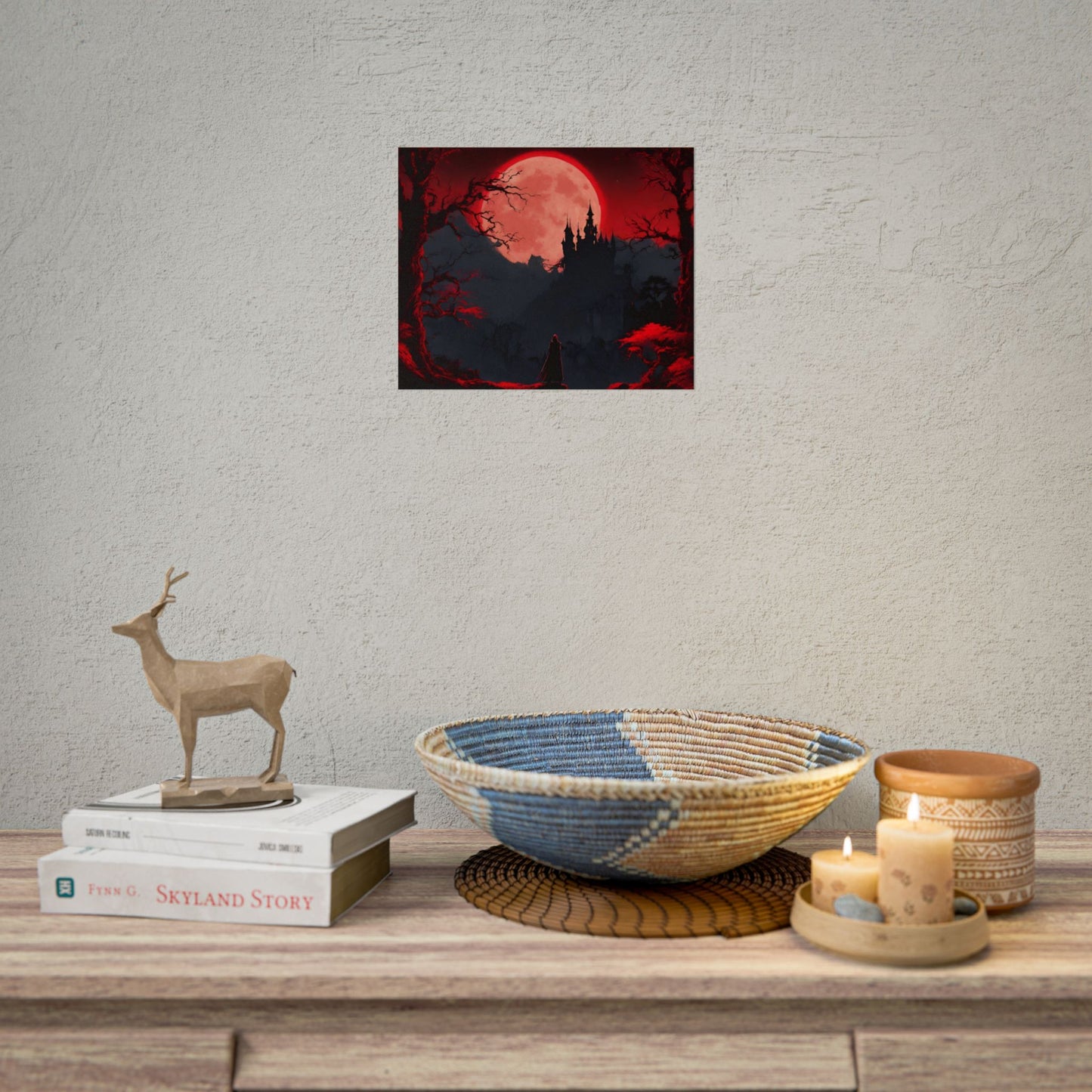 Castlevania Belmont Video Game Room Inspired Wall Decor | Cursed Ring of Lunar Blood Poster | Dracula Castle Vampire Night Wall Hanging