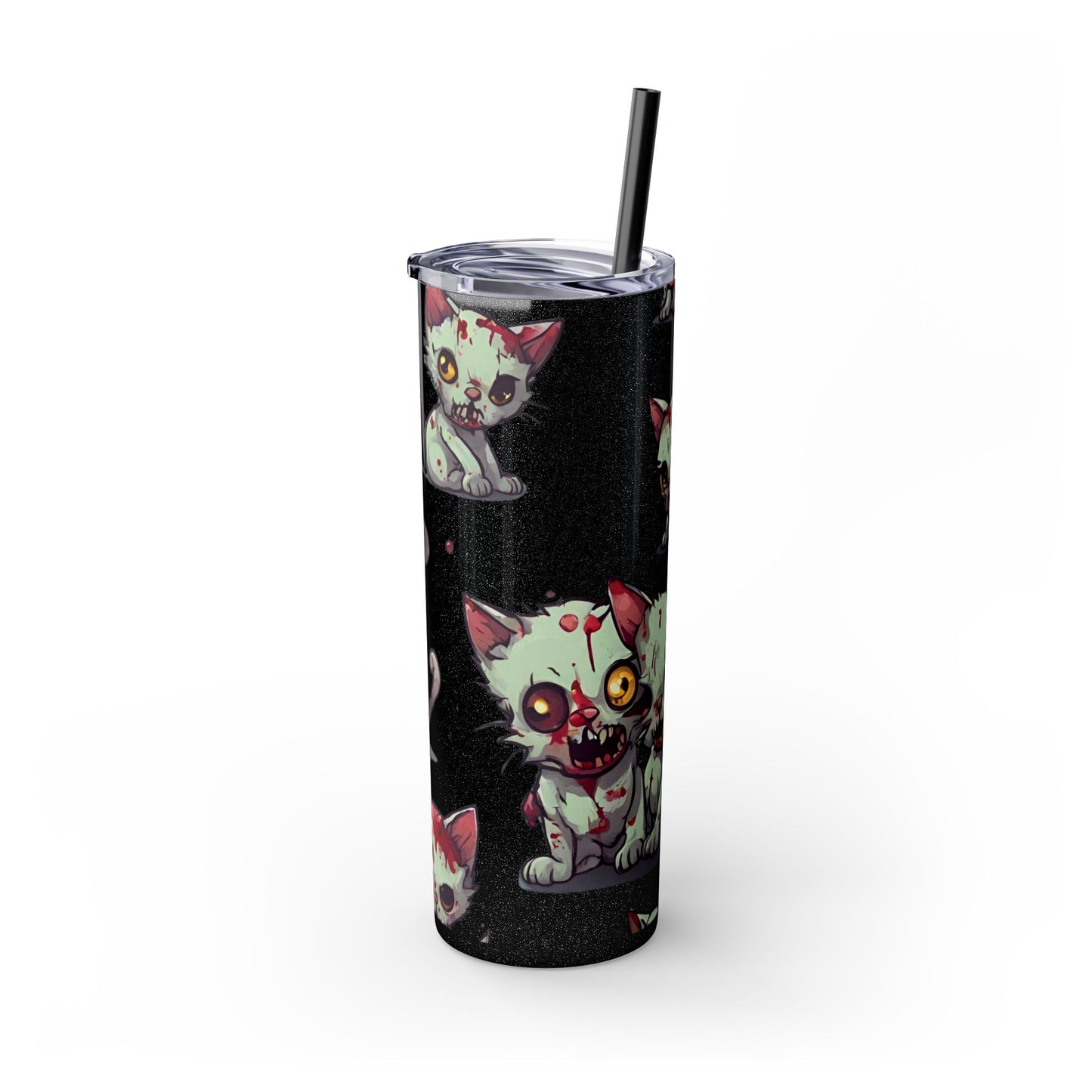 Zombie Kitties Skinny Tumbler | Mutated Kitten Zombies Insulated Cup | Furry Mutant Cats Office College School Hiking Road Drink Traveler