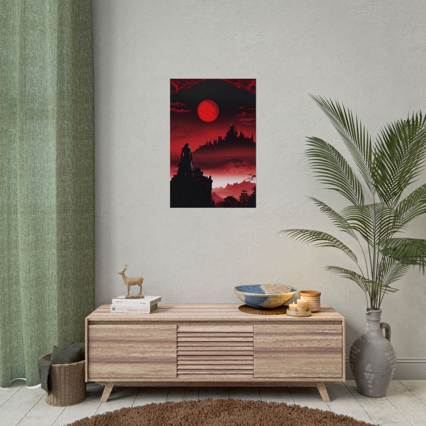 Castlevania Belmont Video Game Room Wall Decor | What A Horrible Night to Traverse the Darkness Art | Dracula Castle Vampire Wall Hanging