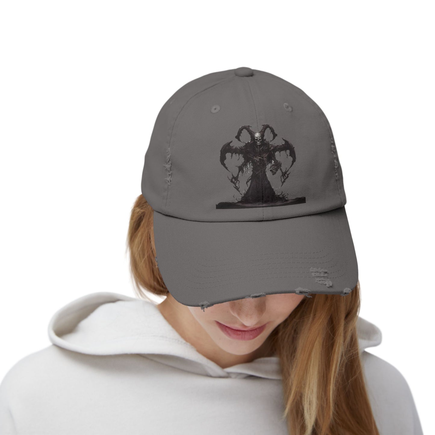 DEATHeCUTIONER Series Executioner Hat | Depths of Hell Rising Skeleton Cap | Trendy Evil Dust & Bones Grim Reaper Spring, Summer Wear Gift