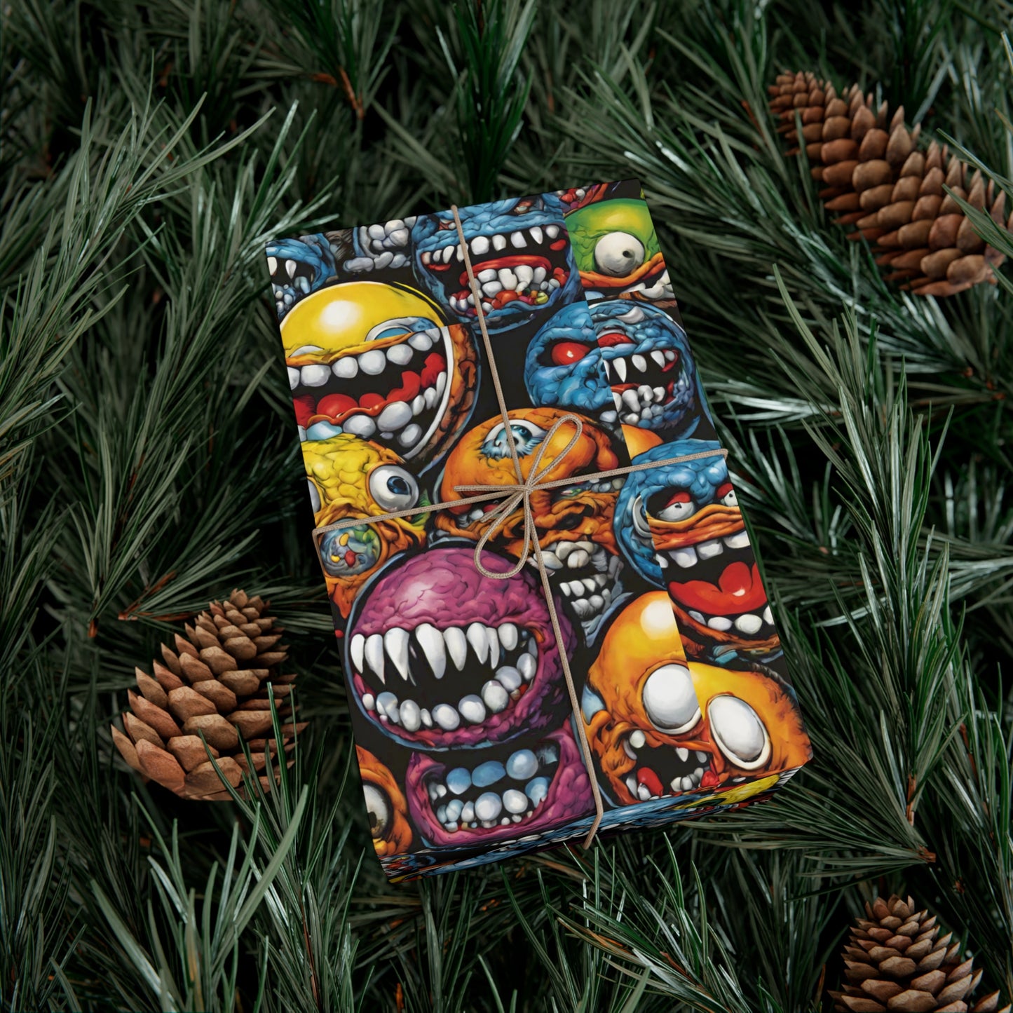 Retro Birthday Wrap | Vintage 80s Toys Madballs Inspired Gift Paper | Saturday Morning Cartoon 1980s Lover Party Wrapping | Special Occasion