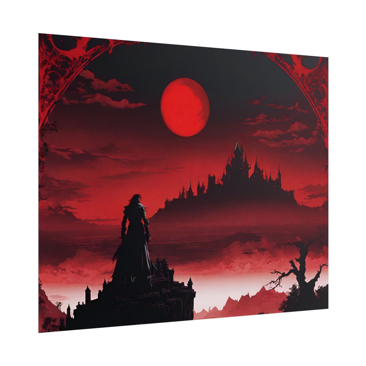 Castlevania Belmont Video Game Room Wall Decor | What A Horrible Night to Traverse the Darkness Art | Dracula Castle Vampire Wall Hanging
