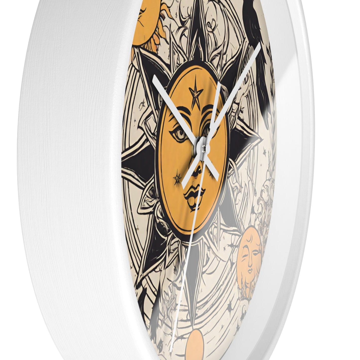 Sun Solstice Wall Art Clock | Celestial Cycle Astronomy Wall Hanging | Raven Blackbird Mockingbird Home Office Solar System Wall Decor Gift