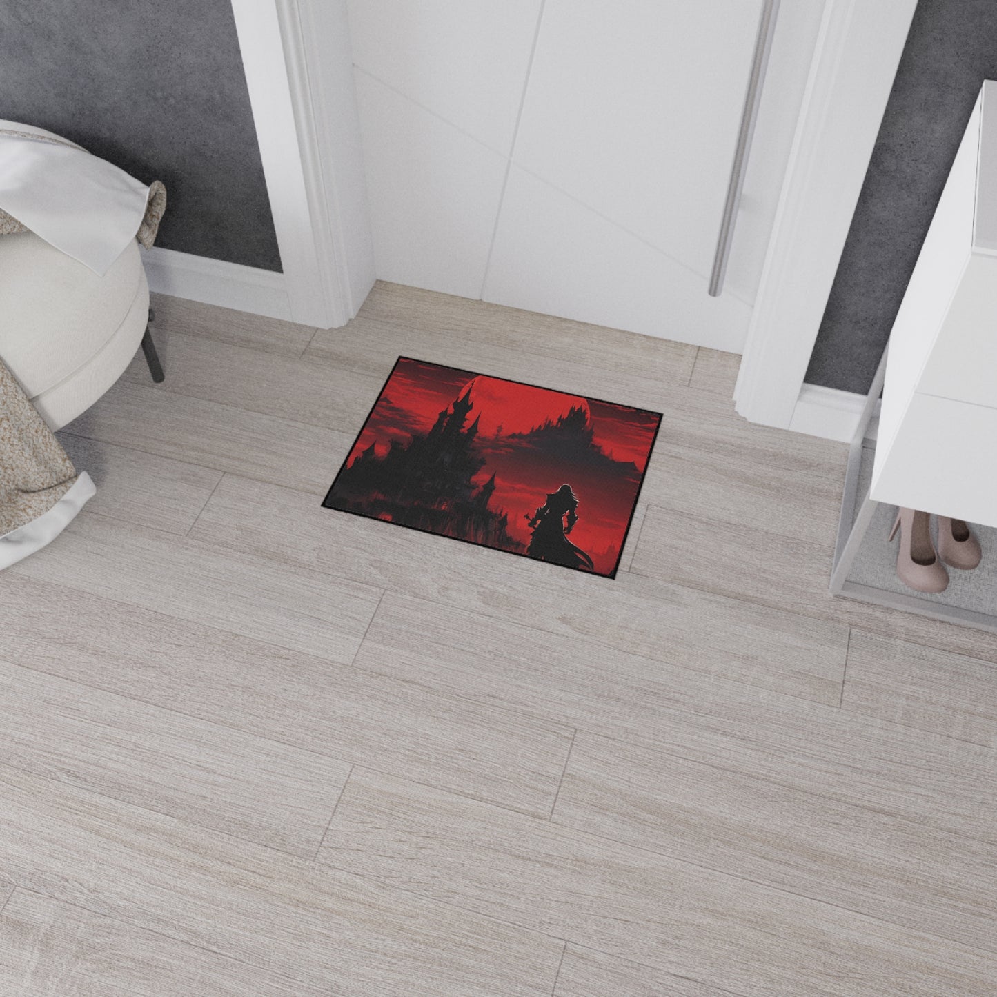 Castlevania Belmont Video Game Inspired Floor Mat | Death and Terror Await in the Dark of Night Bathroom Decor | Dracula Door Entry Gift