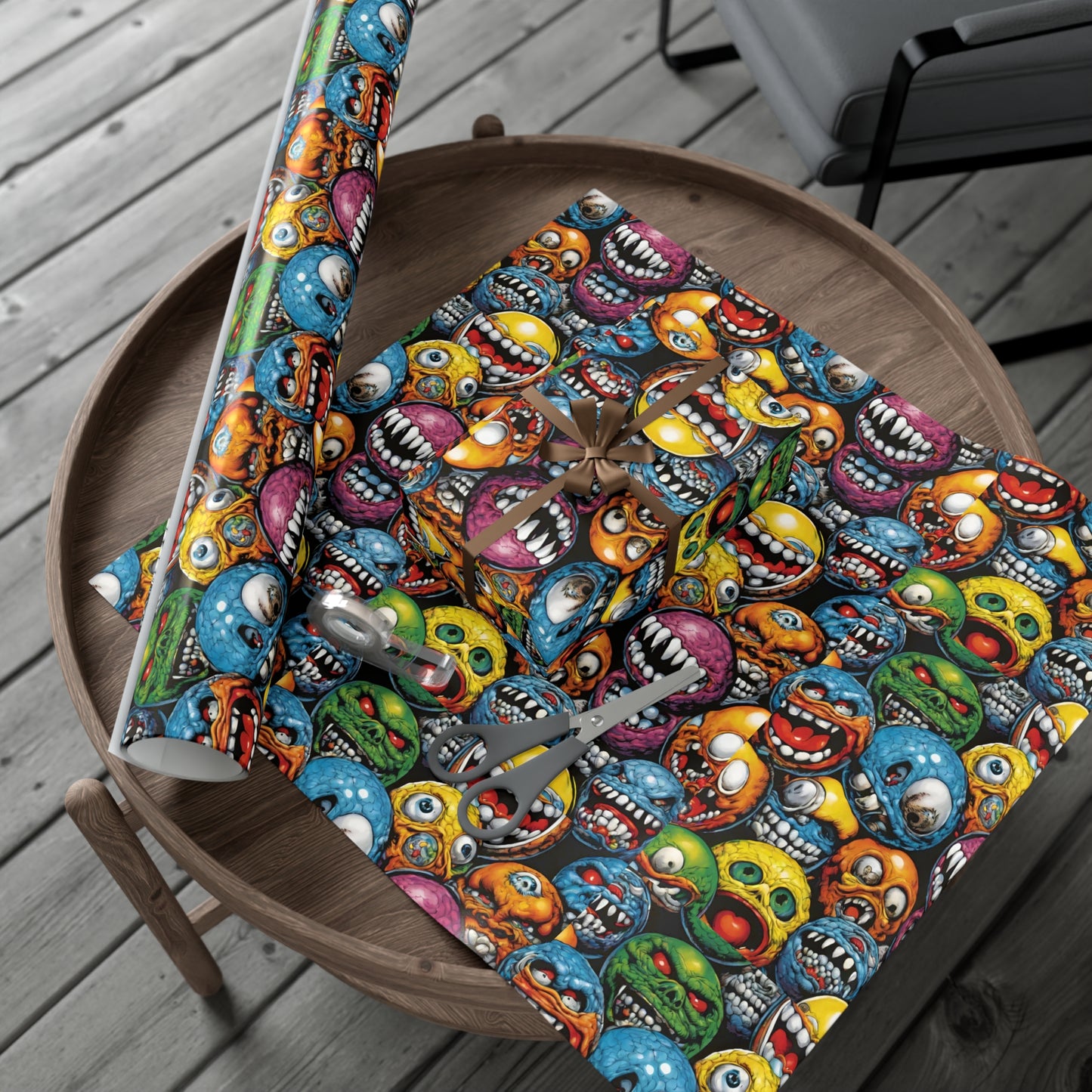 Retro Birthday Wrap | Vintage 80s Toys Madballs Inspired Gift Paper | Saturday Morning Cartoon 1980s Lover Party Wrapping | Special Occasion