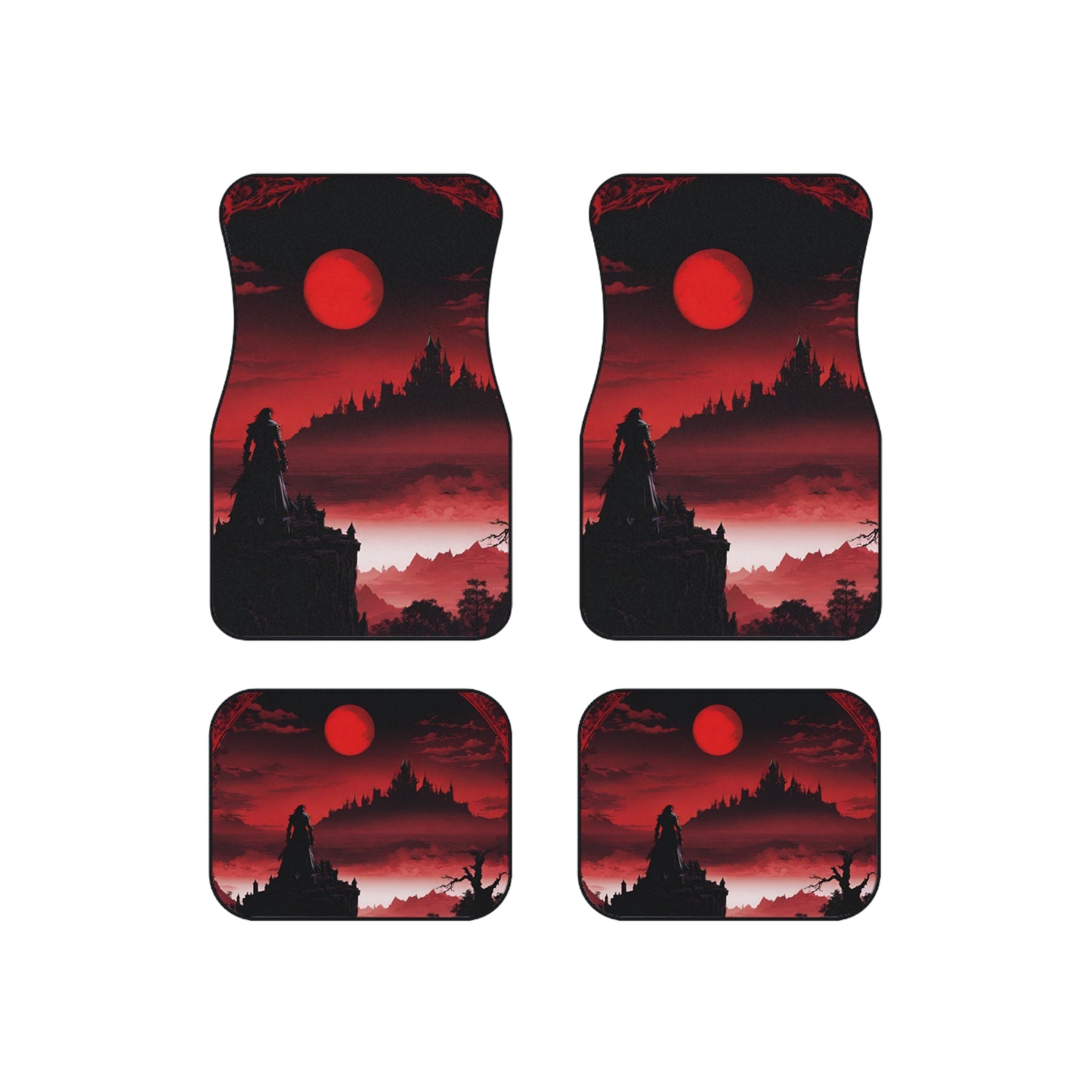 Castlevania Belmont Video Game Inspired Car Mats | What A Horrible Night To Traverse the Darkness Auto Accessory | Dracula Castle Gamer Gift