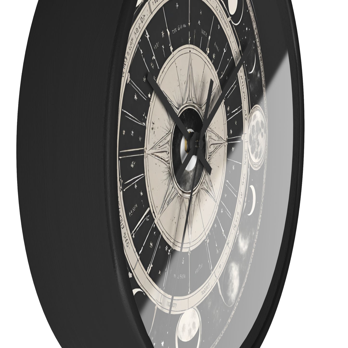 Moon Phases Wall Art Clock | Lunar Cycle Astronomy Wall Hanging | Home Office Solar System Wall Decor Gift