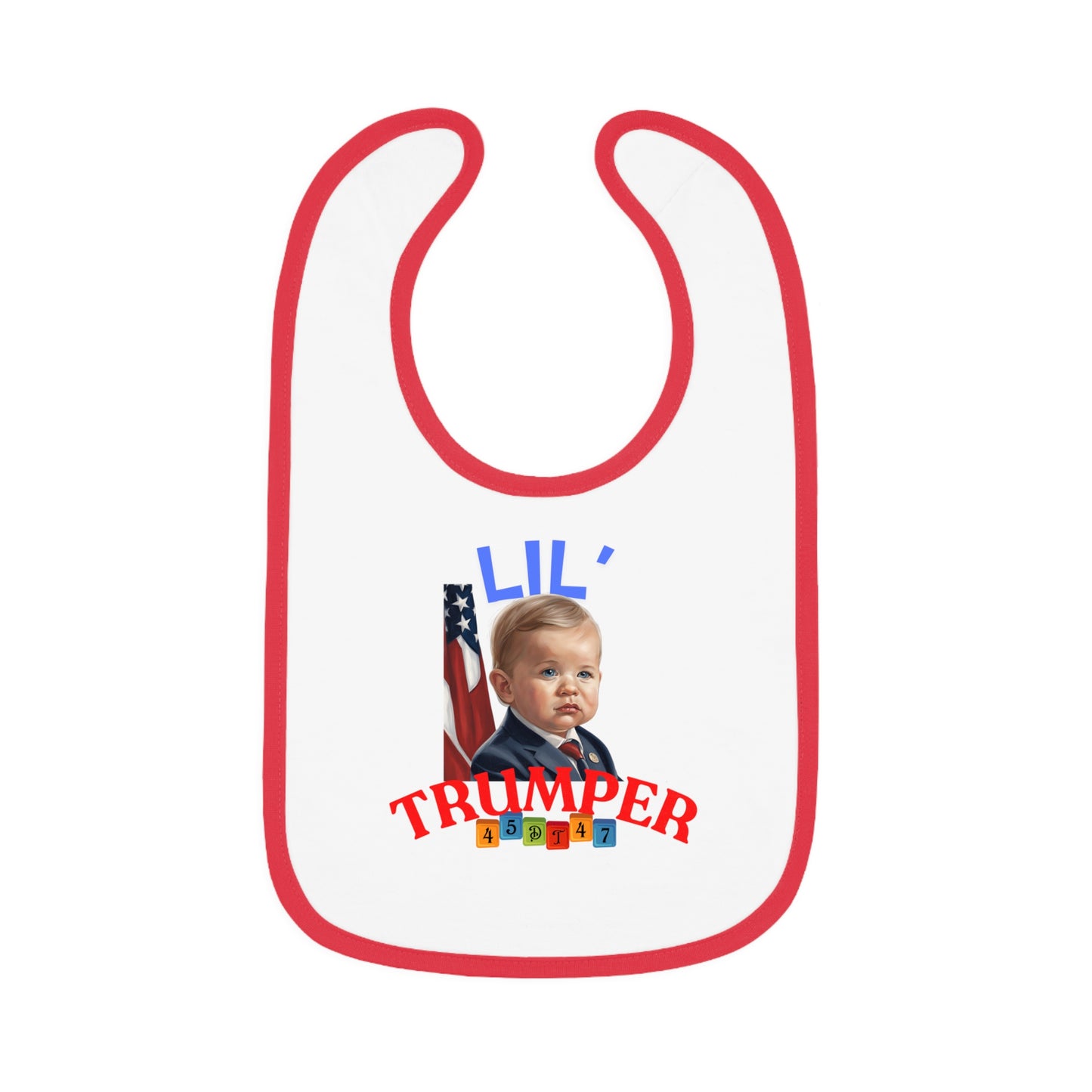 Baby Bib, Lil Trumper Trump Supporter Cotton Bib, Baby Gift, Gender Neutral Baby Shower, Newborn Gift, Infant Feeding, Baby Accessories