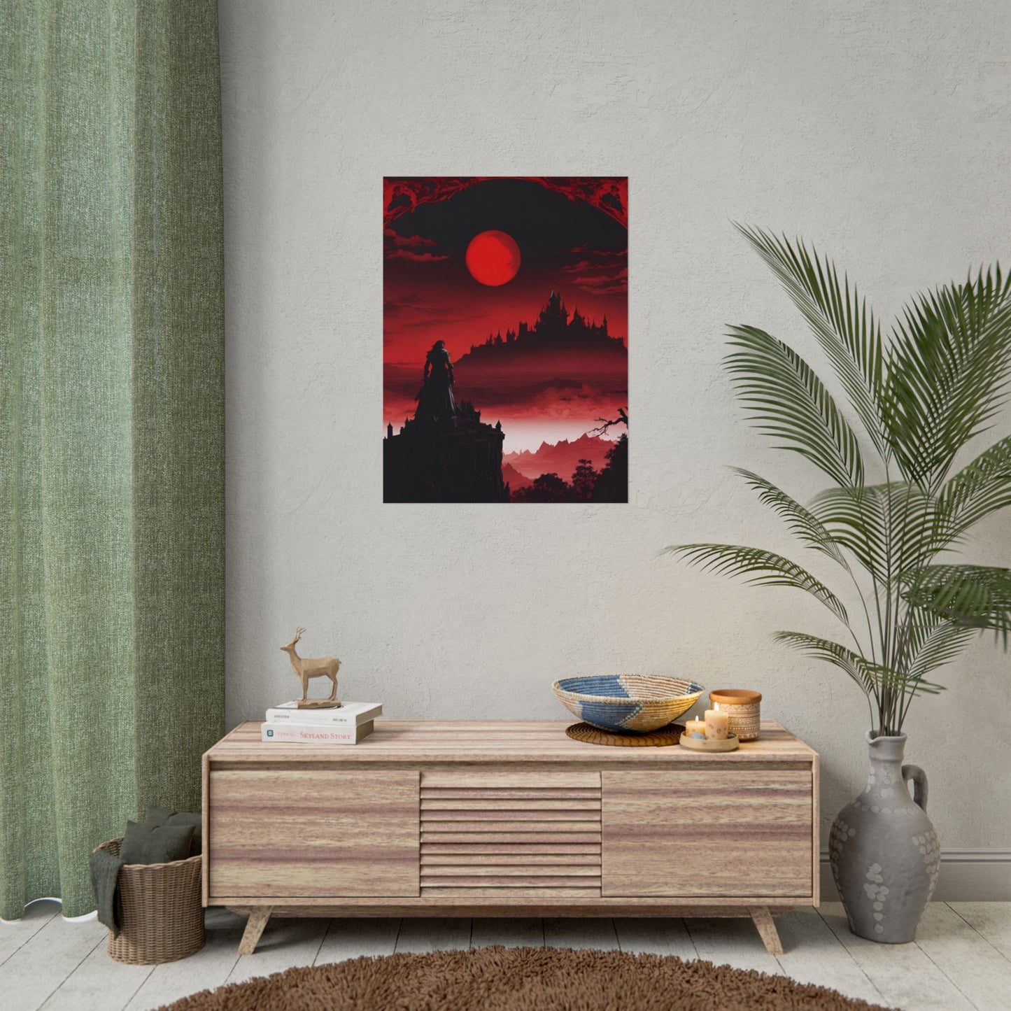 Castlevania Belmont Video Game Room Wall Decor | What A Horrible Night to Traverse the Darkness Art | Dracula Castle Vampire Wall Hanging