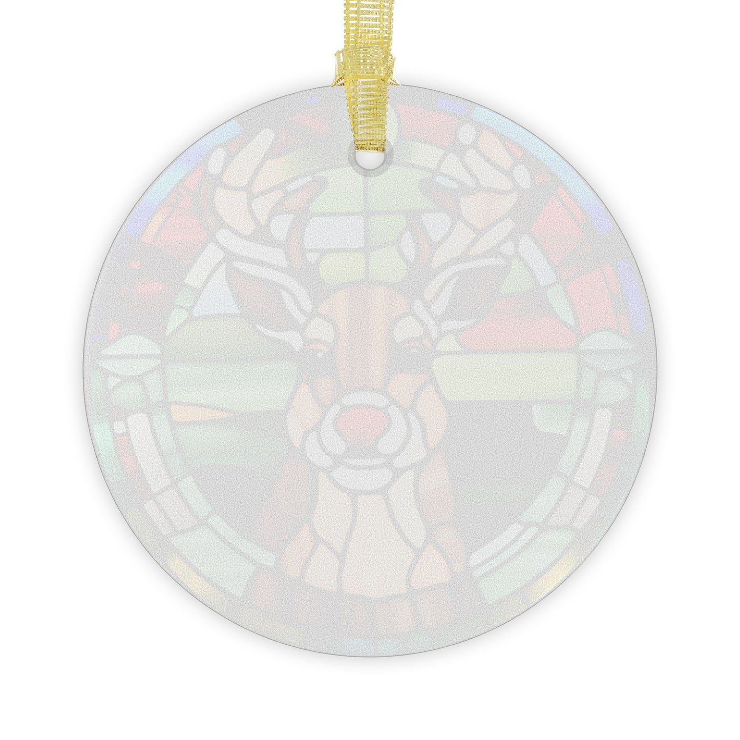 Rudolph Christmas Tree Decoration, Stained Glass Ornament Design, Reindeer Ornament