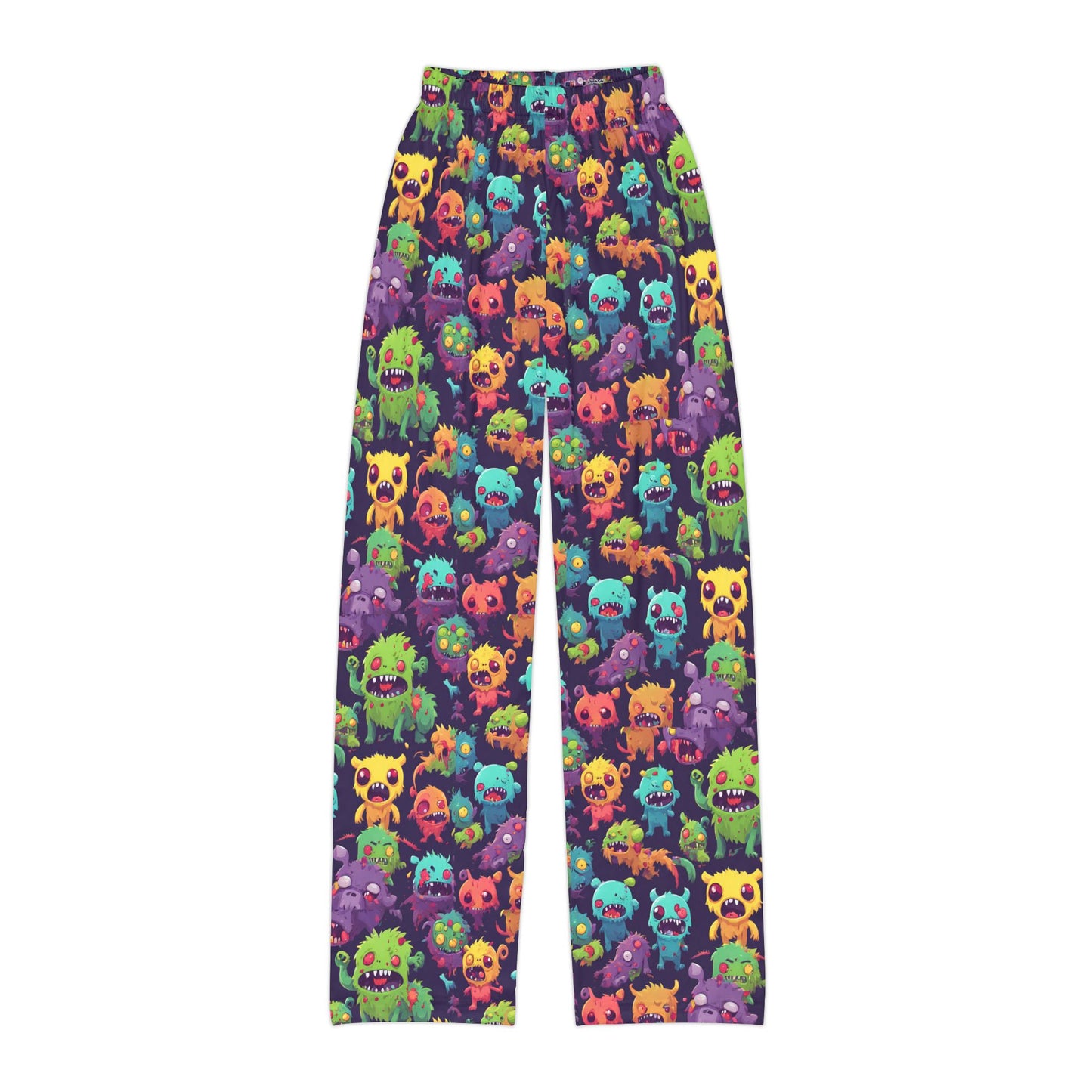 Kids Zombie Pajama Pants | Vintage 90's Style Retro Monster Gross Out Bed Time Wear | Cute Furry Fuzzy Yucky Beast Child Night Bottoms