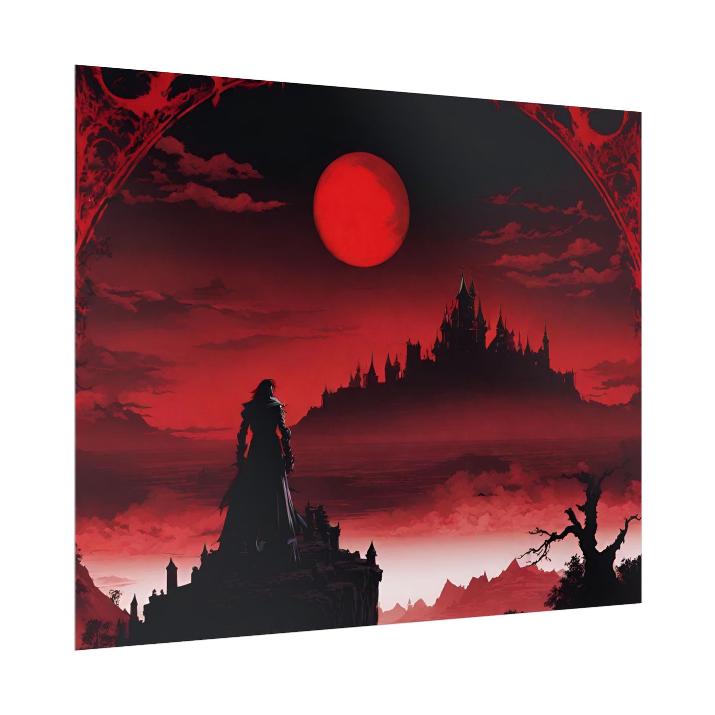 Castlevania Belmont Video Game Room Wall Decor | What A Horrible Night to Traverse the Darkness Art | Dracula Castle Vampire Wall Hanging