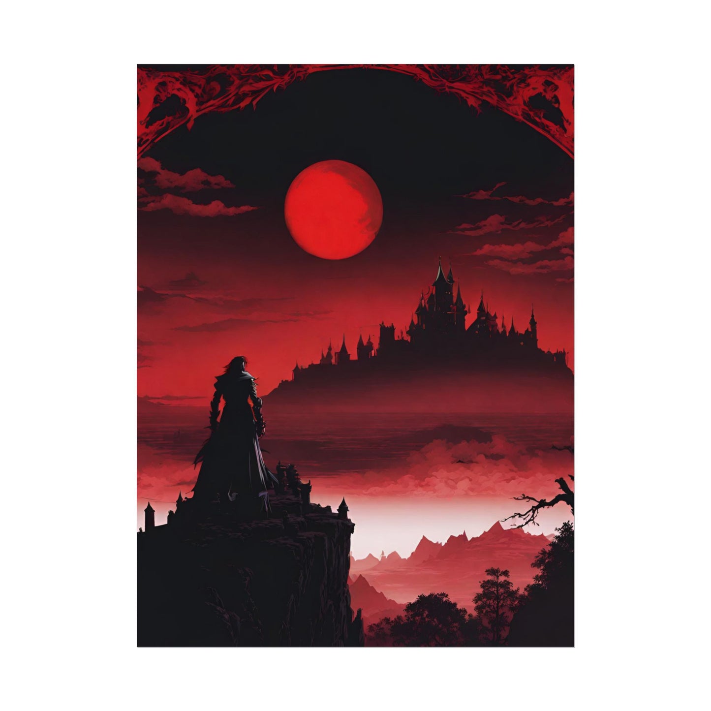 Castlevania Belmont Video Game Room Wall Decor | What A Horrible Night to Traverse the Darkness Art | Dracula Castle Vampire Wall Hanging
