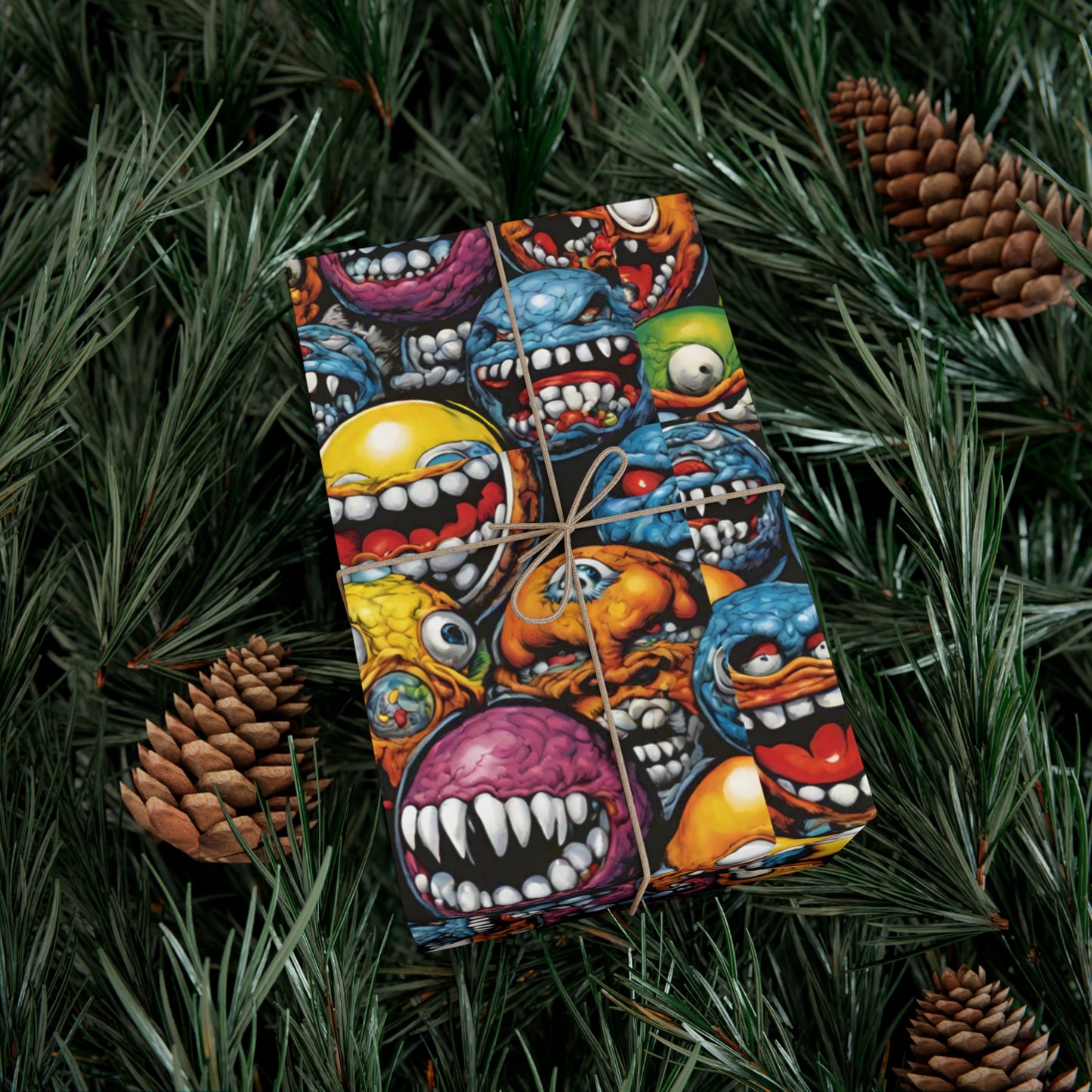 Retro Birthday Wrap | Vintage 80s Toys Madballs Inspired Gift Paper | Saturday Morning Cartoon 1980s Lover Party Wrapping | Special Occasion