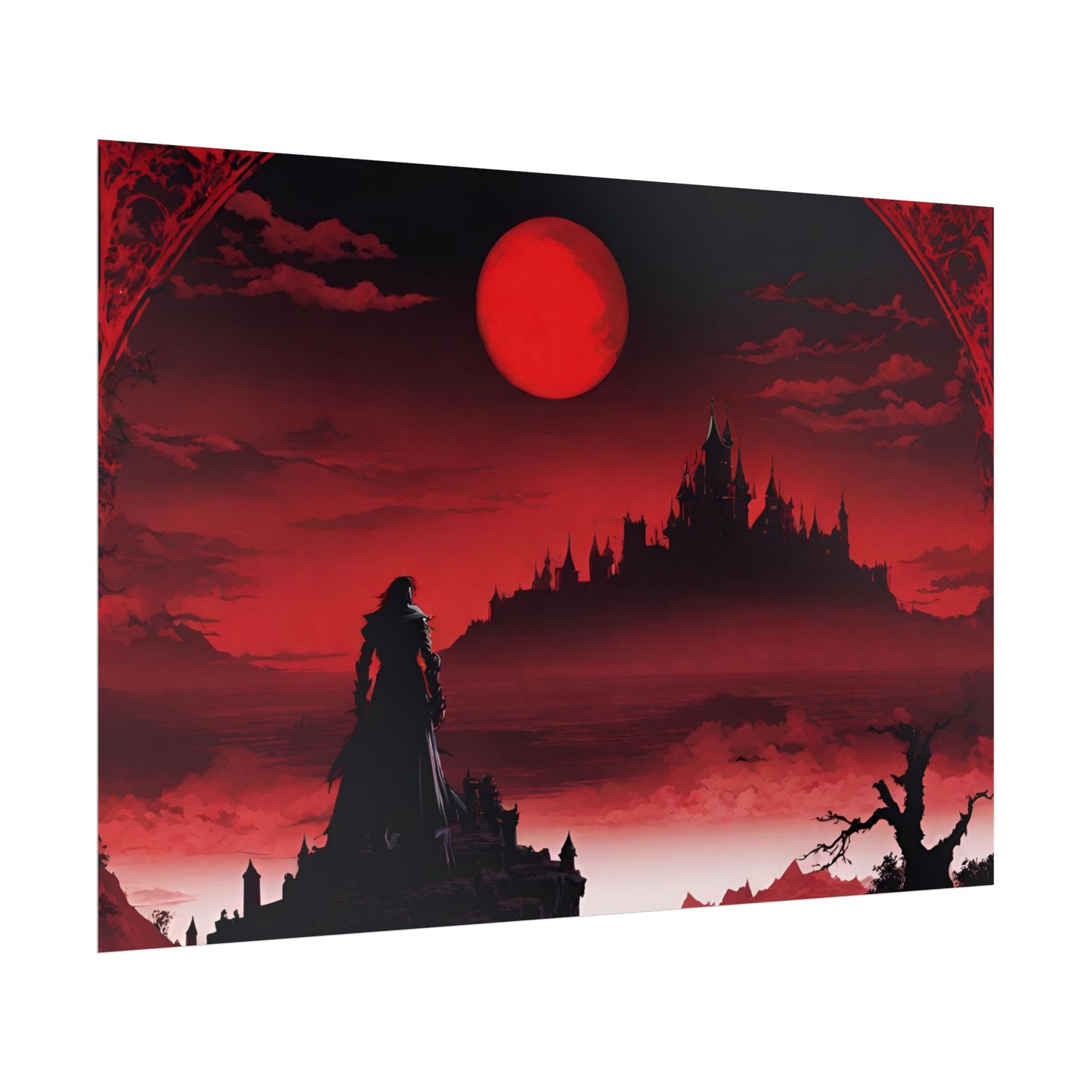Castlevania Belmont Video Game Room Wall Decor | What A Horrible Night to Traverse the Darkness Art | Dracula Castle Vampire Wall Hanging