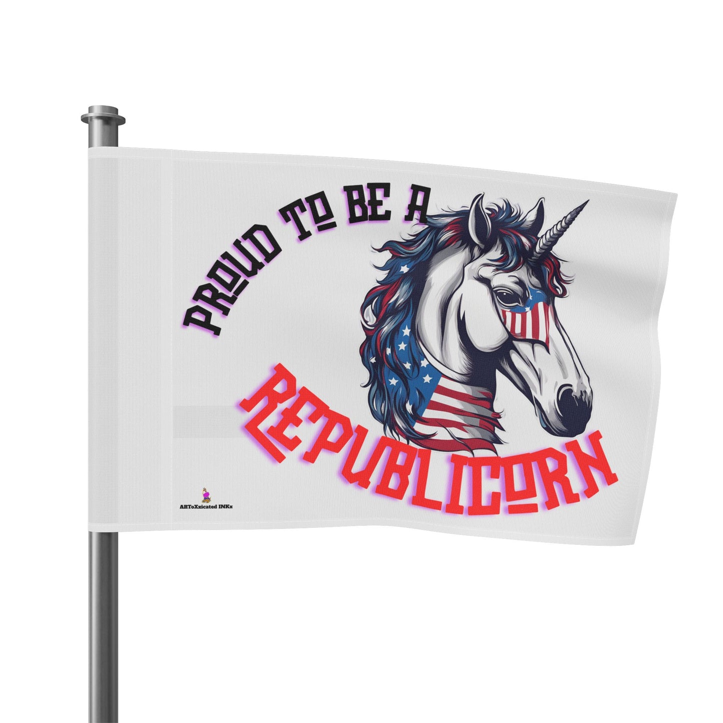 Patriotic Unicorn Republican Election Flag | Freedom Loving Patriot Horse House Banner | United States Flag Porch Yard Voter Gift
