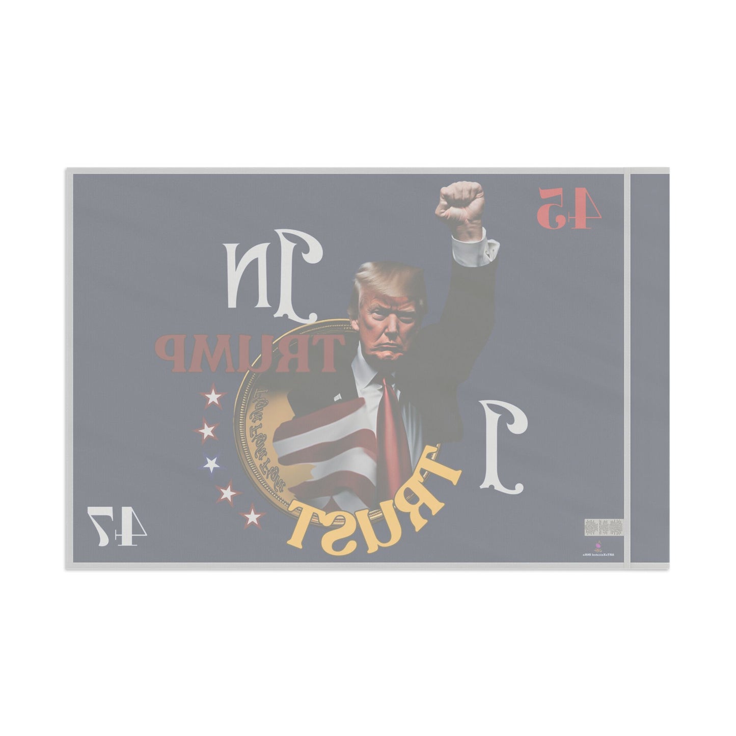 President Donald Trump Fight Gold Coin House Flag | 2024 Election Banner | Freedom Fight Christian American Loving Religion Voter Yard Gift