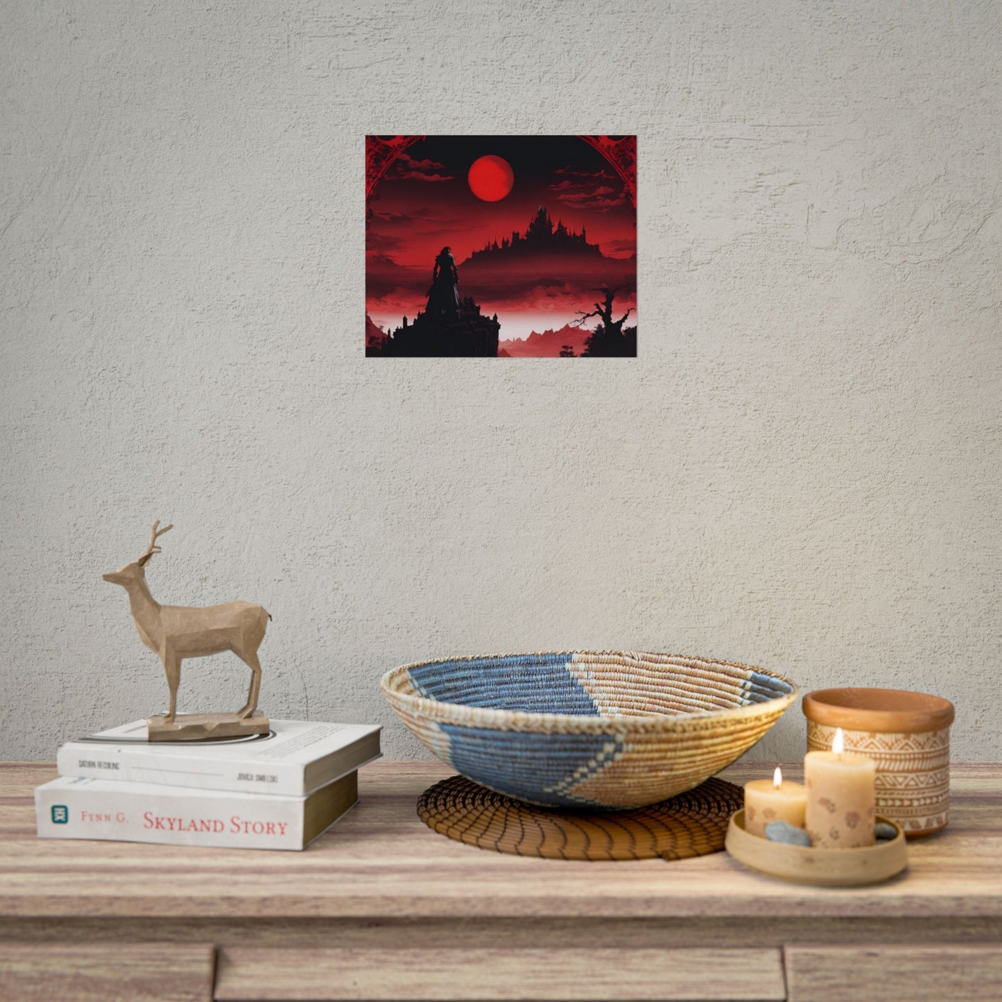 Castlevania Belmont Video Game Room Wall Decor | What A Horrible Night to Traverse the Darkness Art | Dracula Castle Vampire Wall Hanging