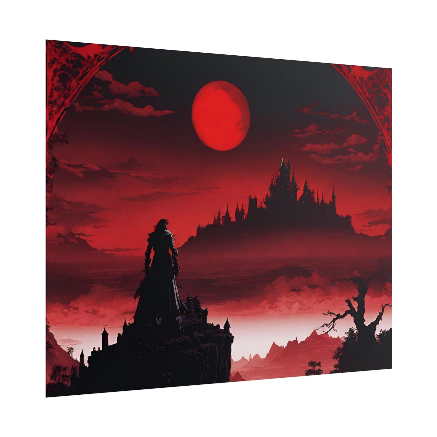 Castlevania Belmont Video Game Room Wall Decor | What A Horrible Night to Traverse the Darkness Art | Dracula Castle Vampire Wall Hanging