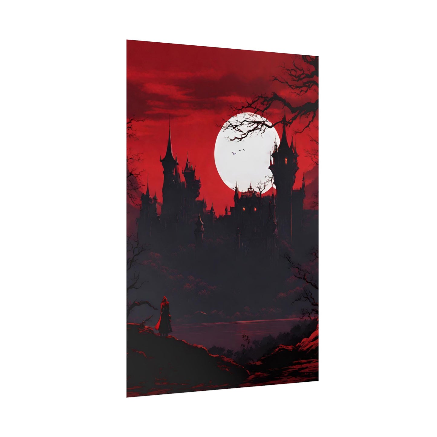 Castlevania Belmont Video Game Room Inspired Wall Decor | A Journey Into Horrid Evil Poster | Dracula Castle Vampire Night Wall Hanging
