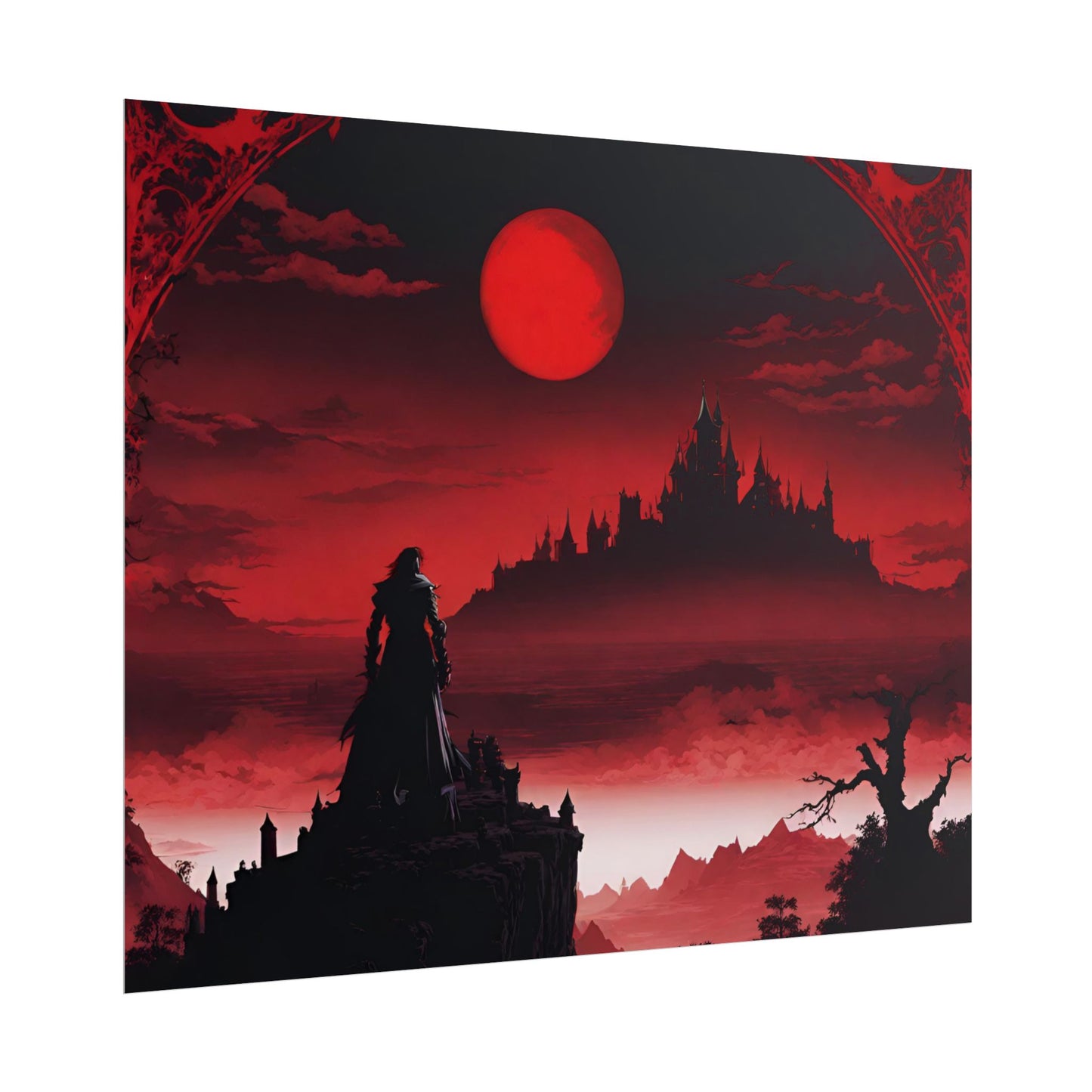 Castlevania Belmont Video Game Room Wall Decor | What A Horrible Night to Traverse the Darkness Art | Dracula Castle Vampire Wall Hanging