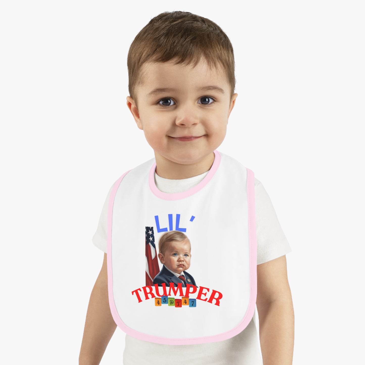 Baby Bib, Lil Trumper Trump Supporter Cotton Bib, Baby Gift, Gender Neutral Baby Shower, Newborn Gift, Infant Feeding, Baby Accessories