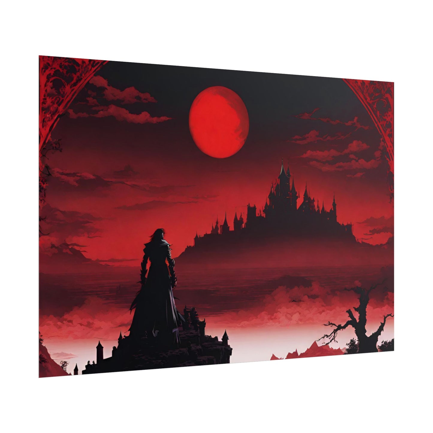 Castlevania Belmont Video Game Room Wall Decor | What A Horrible Night to Traverse the Darkness Art | Dracula Castle Vampire Wall Hanging