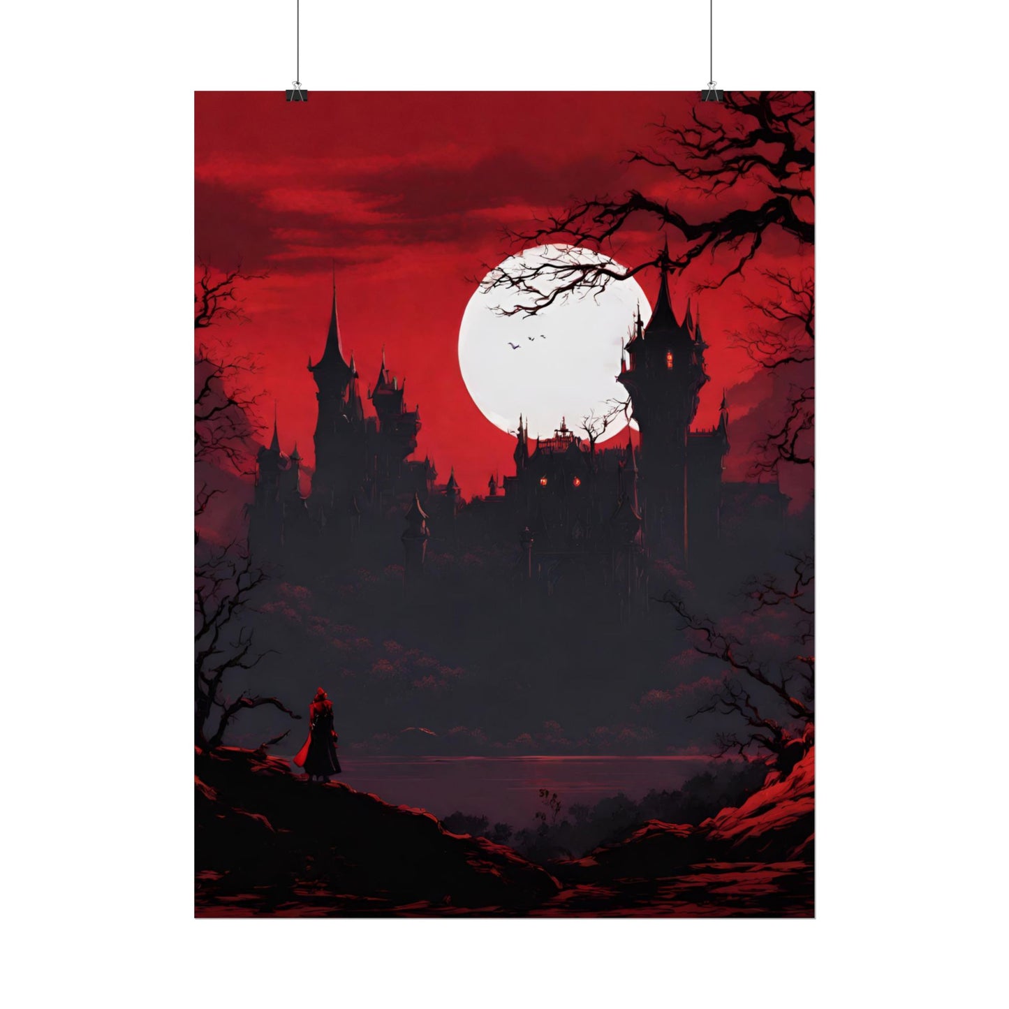 Castlevania Belmont Video Game Room Inspired Wall Decor | A Journey Into Horrid Evil Poster | Dracula Castle Vampire Night Wall Hanging