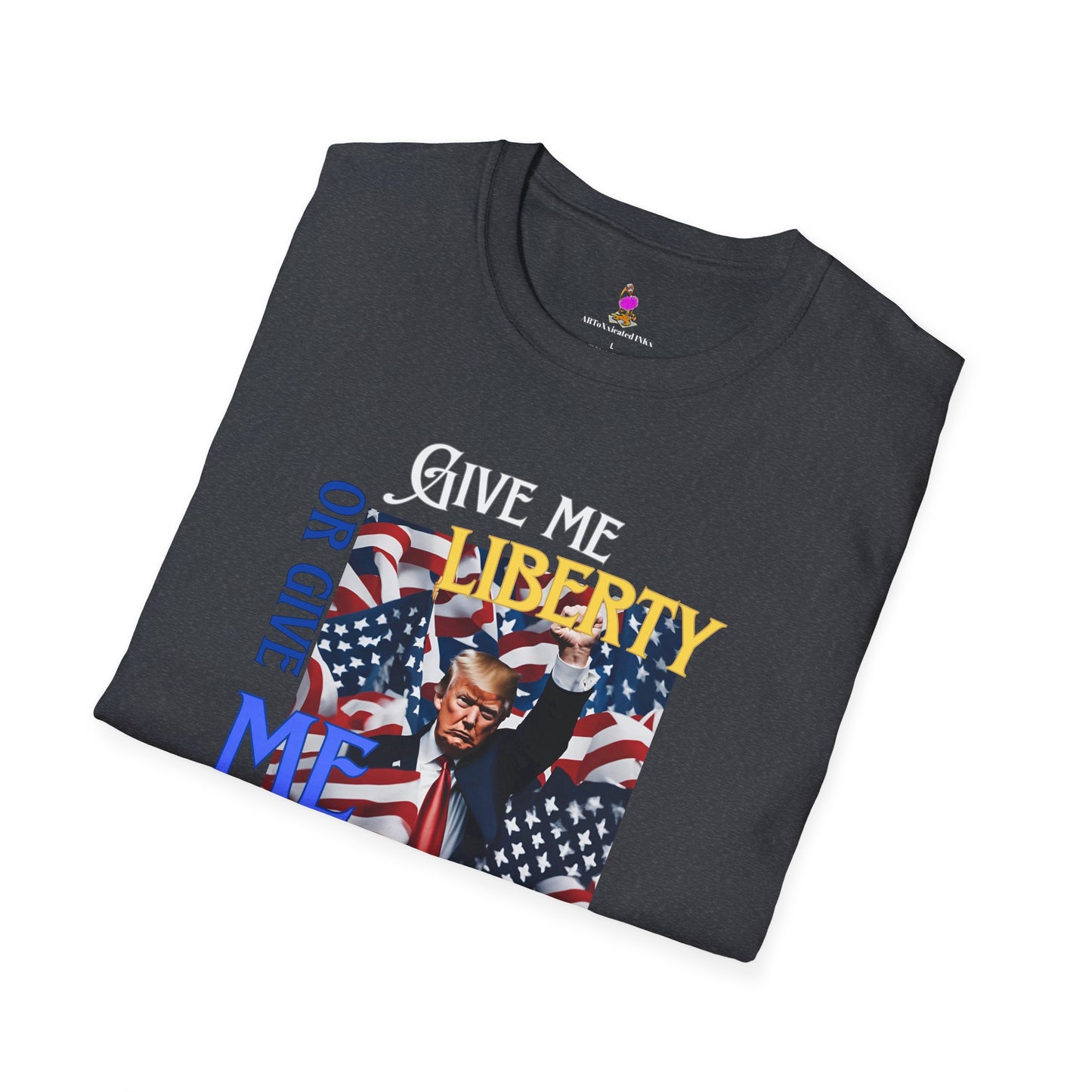 President Donald Trump Tee, Give Me Liberty Or Give Me Trump, Conservative Patriot T-Shirt, Republican Voter Election Gift, Patriotic Lover