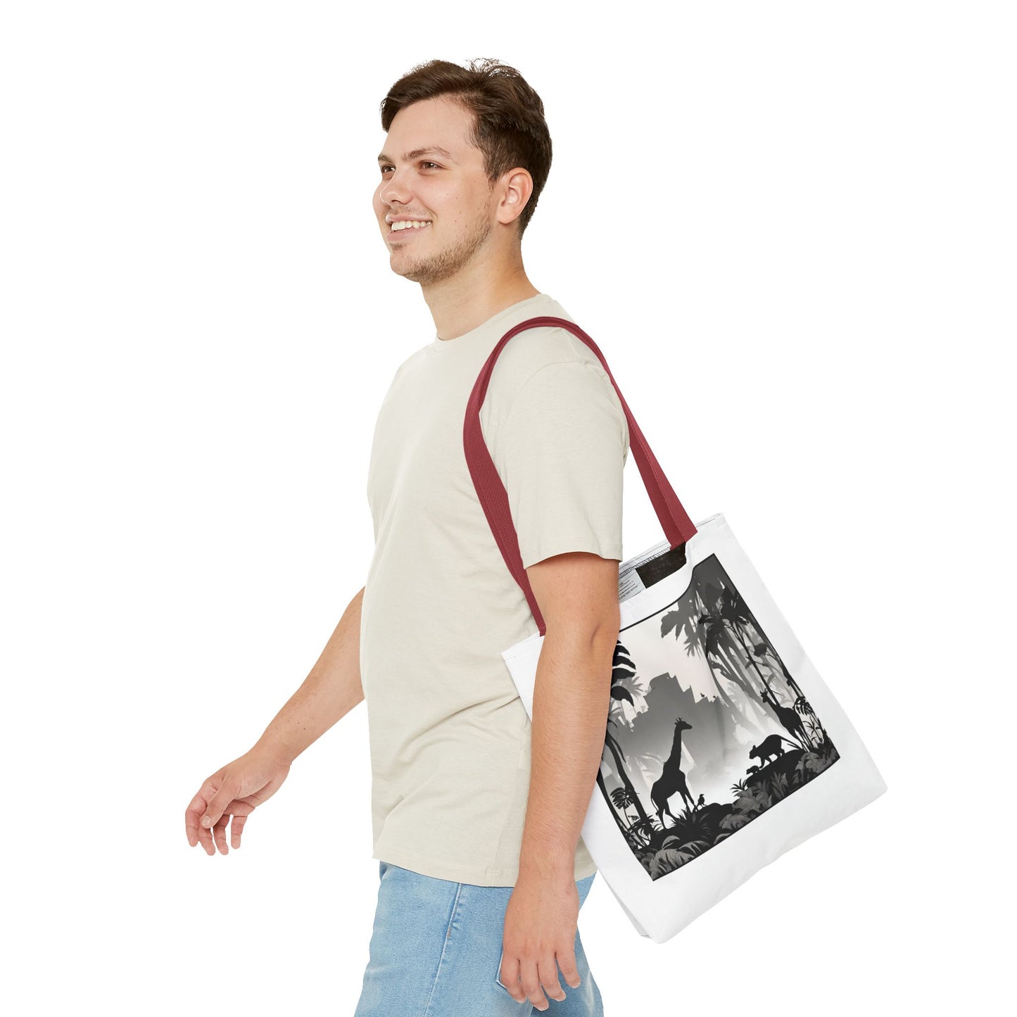 Giraffe Tote Bag | Savannah Forest Grocery Bag | Shadow Giraffes Nature Scene Travel Tote | Daily Office Traveler Tote Bag