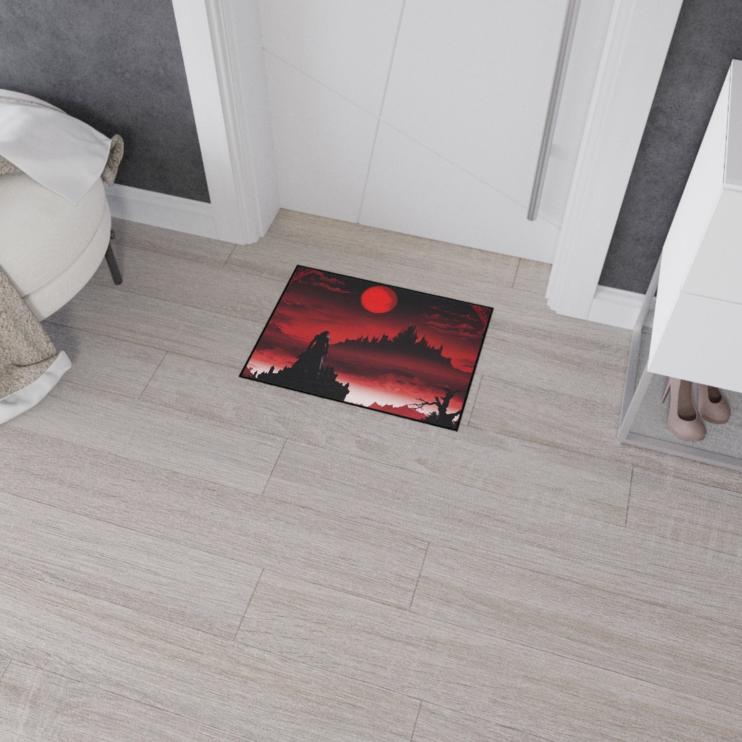 Castlevania Belmont Video Game Inspired Floor Mat | Death and Terror Await in the Dark of Night Bathroom Decor | Dracula Door Entry Gift