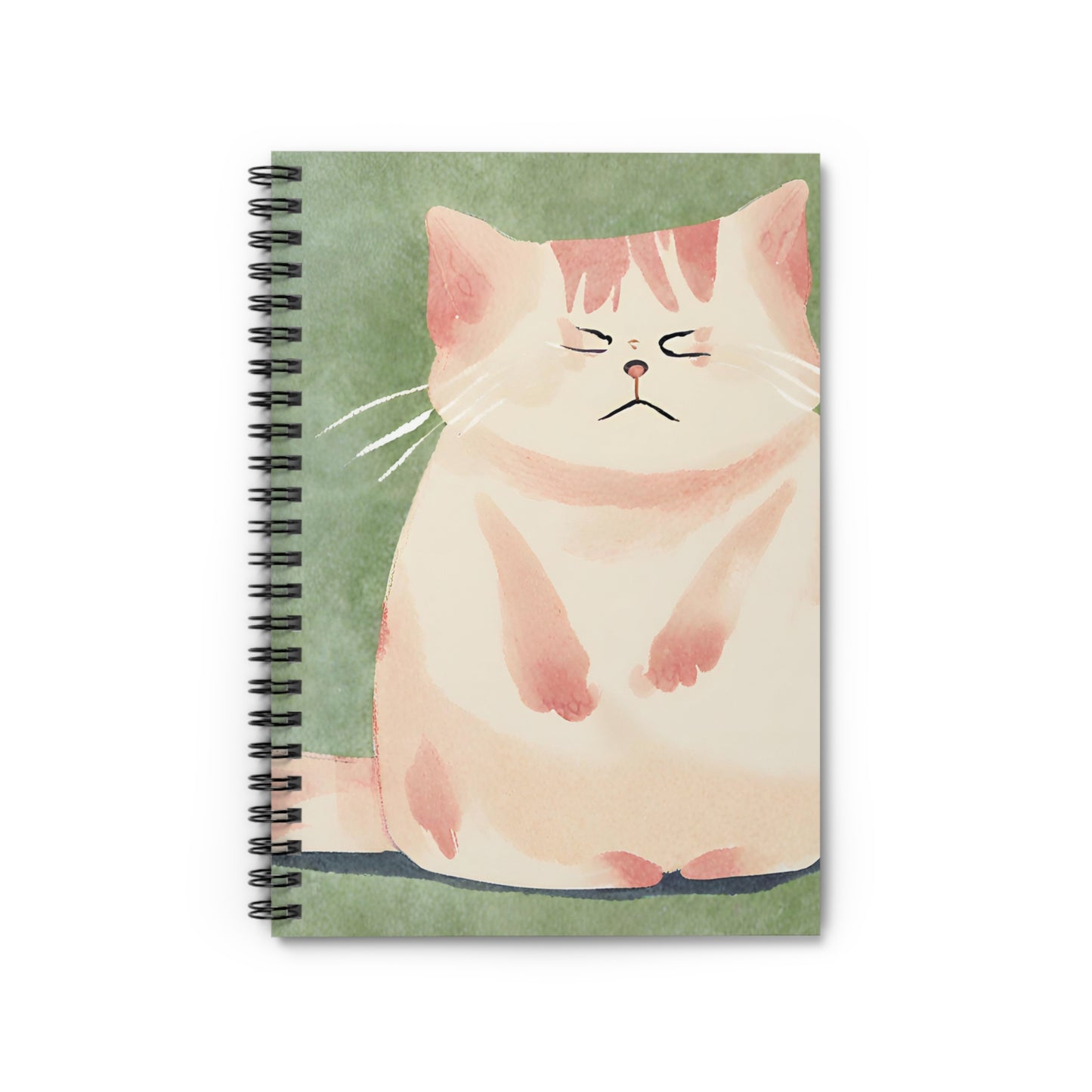 Embarassed Offended Cat Unhappy Kitty Spiral Notebook Rule Line Paper A5 6x8 Inch Size Journal Cat Lovers Gift