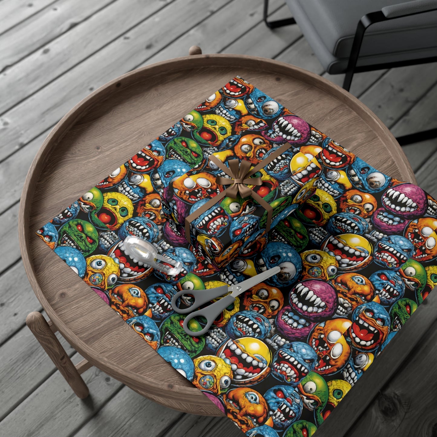 Retro Birthday Wrap | Vintage 80s Toys Madballs Inspired Gift Paper | Saturday Morning Cartoon 1980s Lover Party Wrapping | Special Occasion