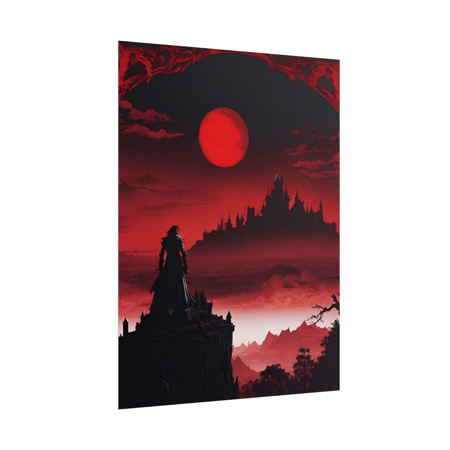 Castlevania Belmont Video Game Room Wall Decor | What A Horrible Night to Traverse the Darkness Art | Dracula Castle Vampire Wall Hanging