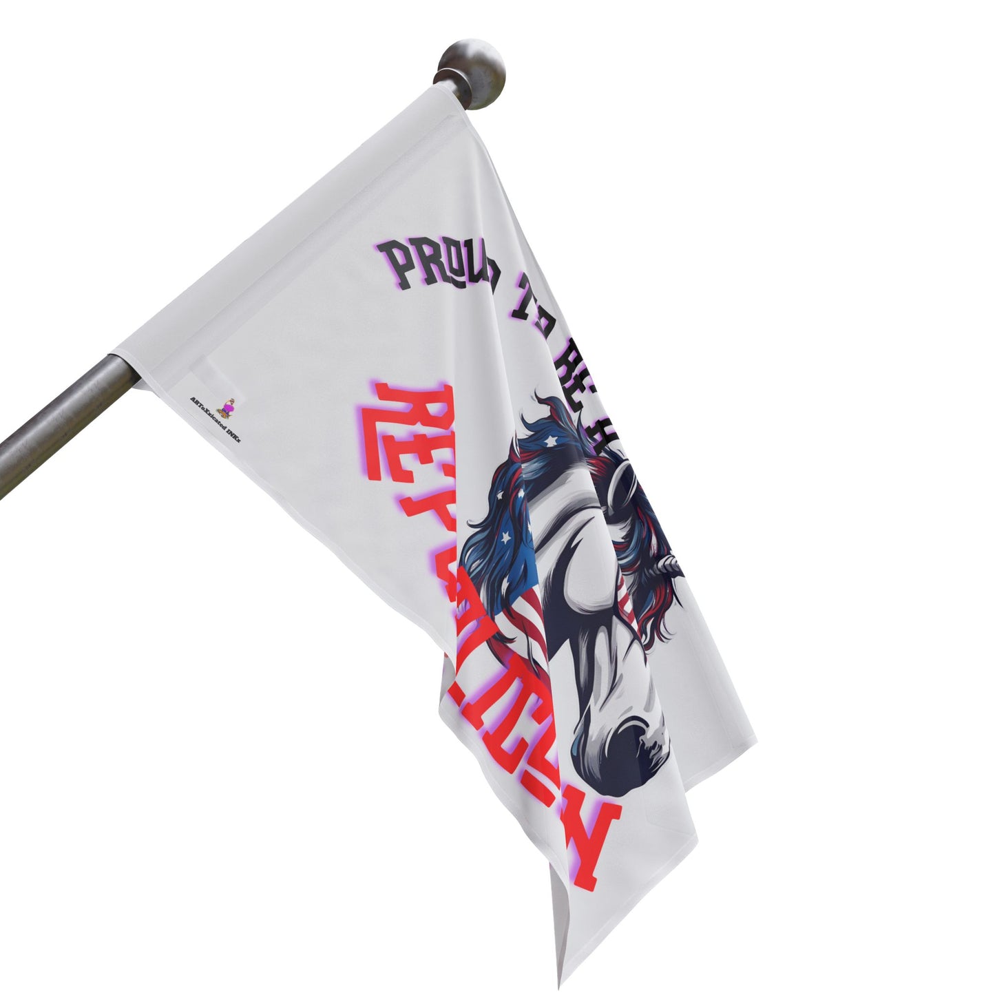 Patriotic Unicorn Republican Election Flag | Freedom Loving Patriot Horse House Banner | United States Flag Porch Yard Voter Gift