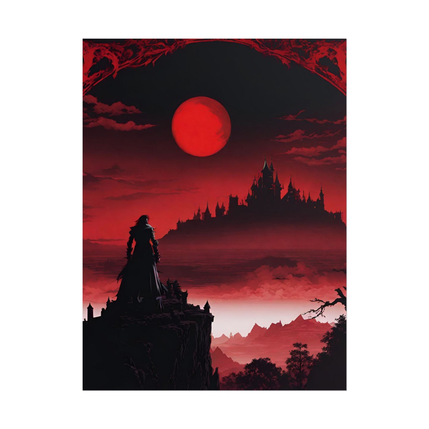Castlevania Belmont Video Game Room Wall Decor | What A Horrible Night to Traverse the Darkness Art | Dracula Castle Vampire Wall Hanging