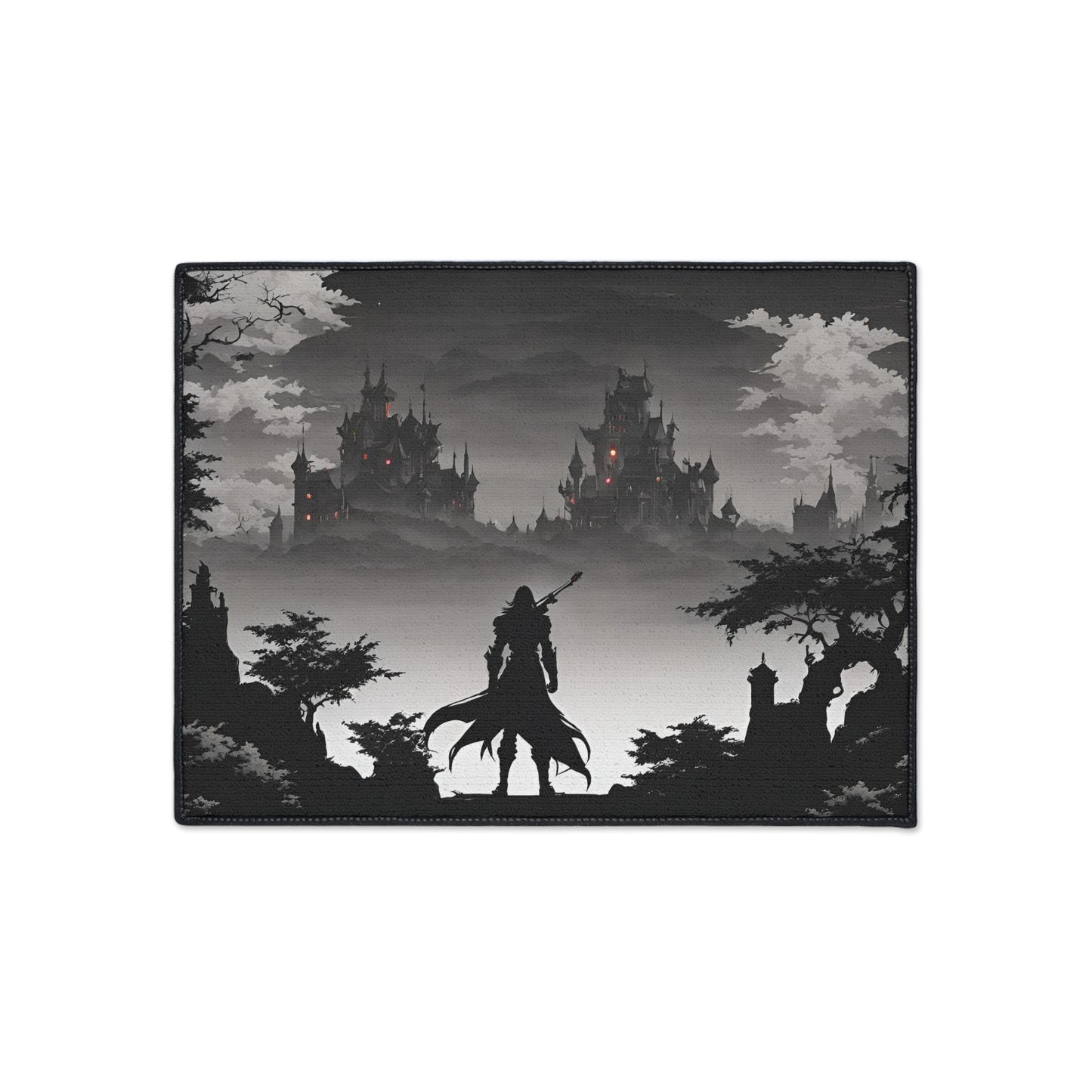 Castlevania Belmont Video Game Inspired Floor Mat | Death and Terror Await in the Dark of Night Bathroom Decor | Dracula Door Entry Gift