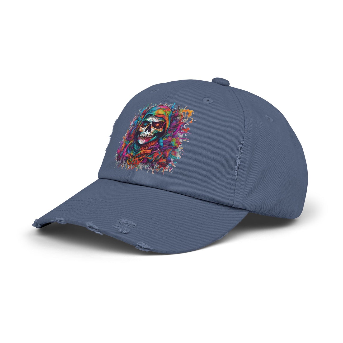 Abstract Art Unisex Cap | Masters of the Universe Inspired Hat | Rainbow Psychedelic Skull Spring Fishing Cap | Evil Scareglow Skeletor Gift