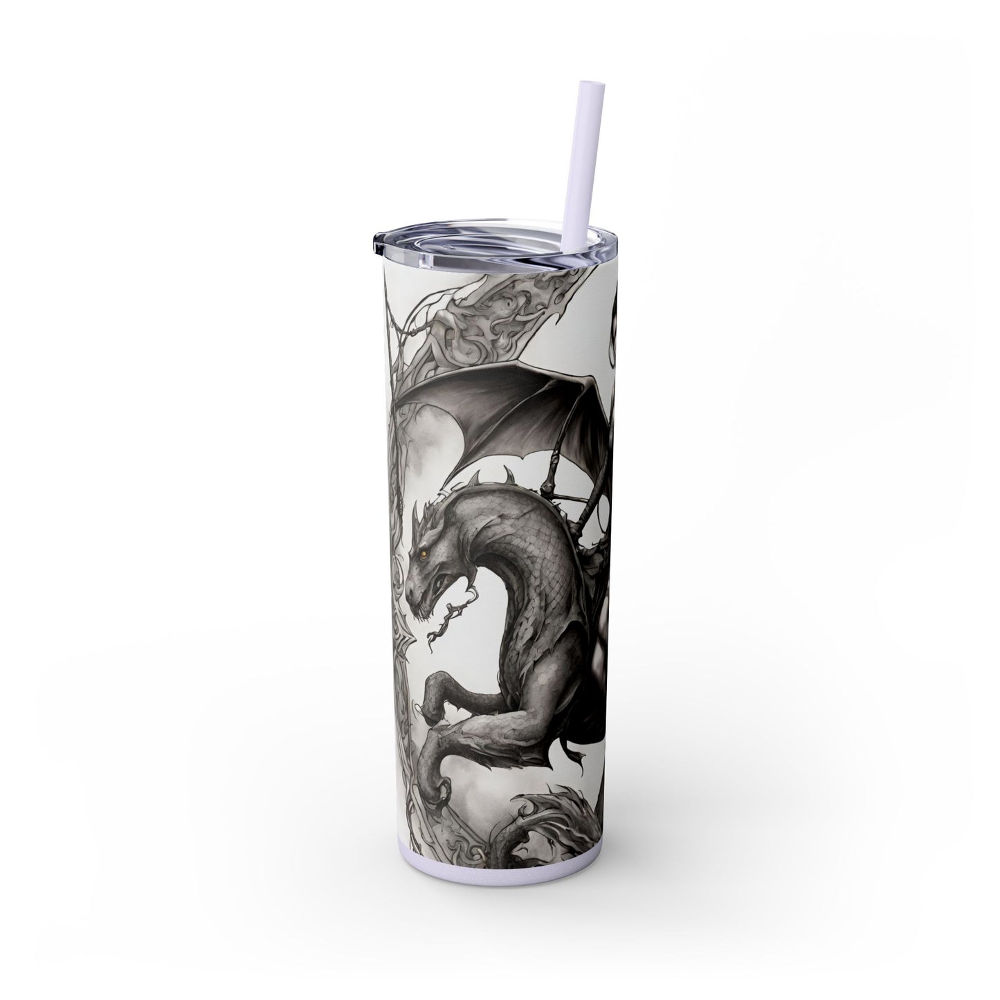Gothic Medieval Flying Dragon Tumbler, Mutating Lizard Woman Beast Drinking Traveler, Dark Fantasy Liquid Cup