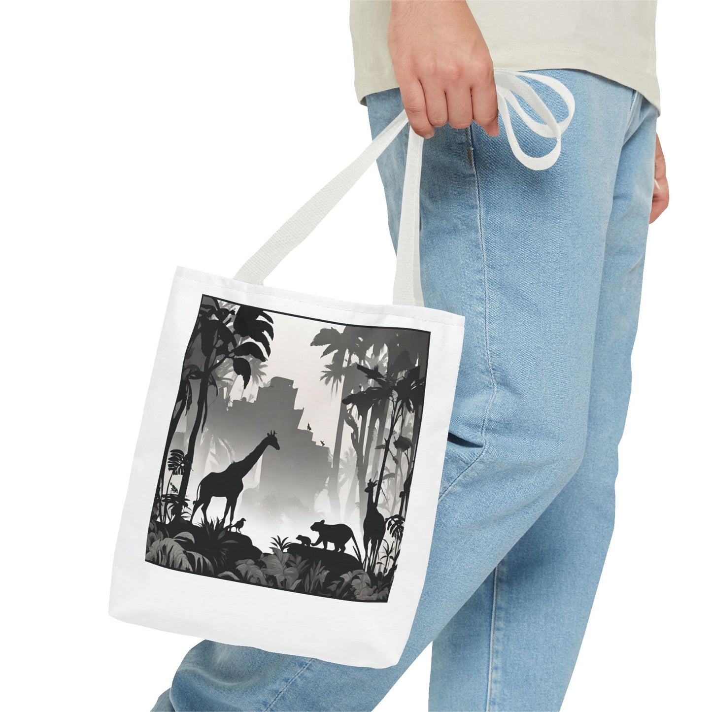 Giraffe Tote Bag | Savannah Forest Grocery Bag | Shadow Giraffes Nature Scene Travel Tote | Daily Office Traveler Tote Bag