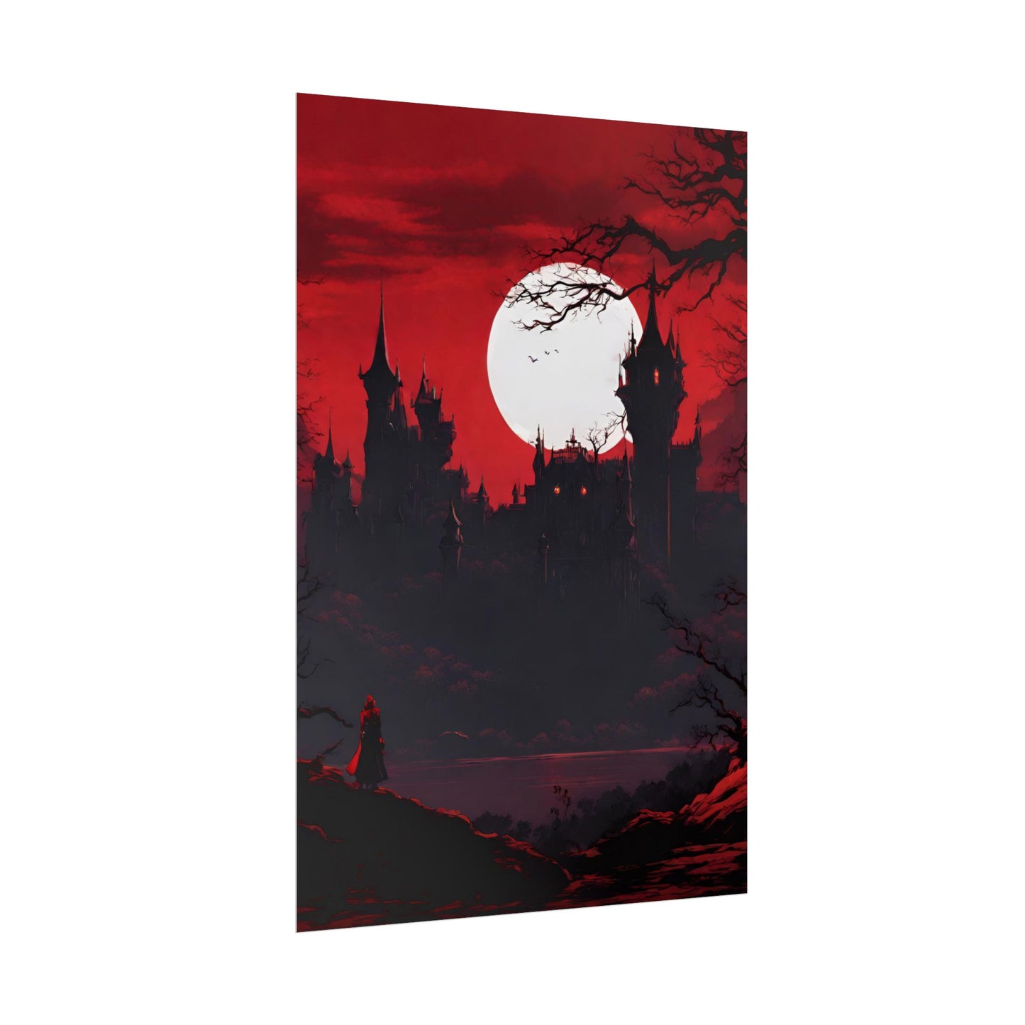 Castlevania Belmont Video Game Room Inspired Wall Decor | A Journey Into Horrid Evil Poster | Dracula Castle Vampire Night Wall Hanging