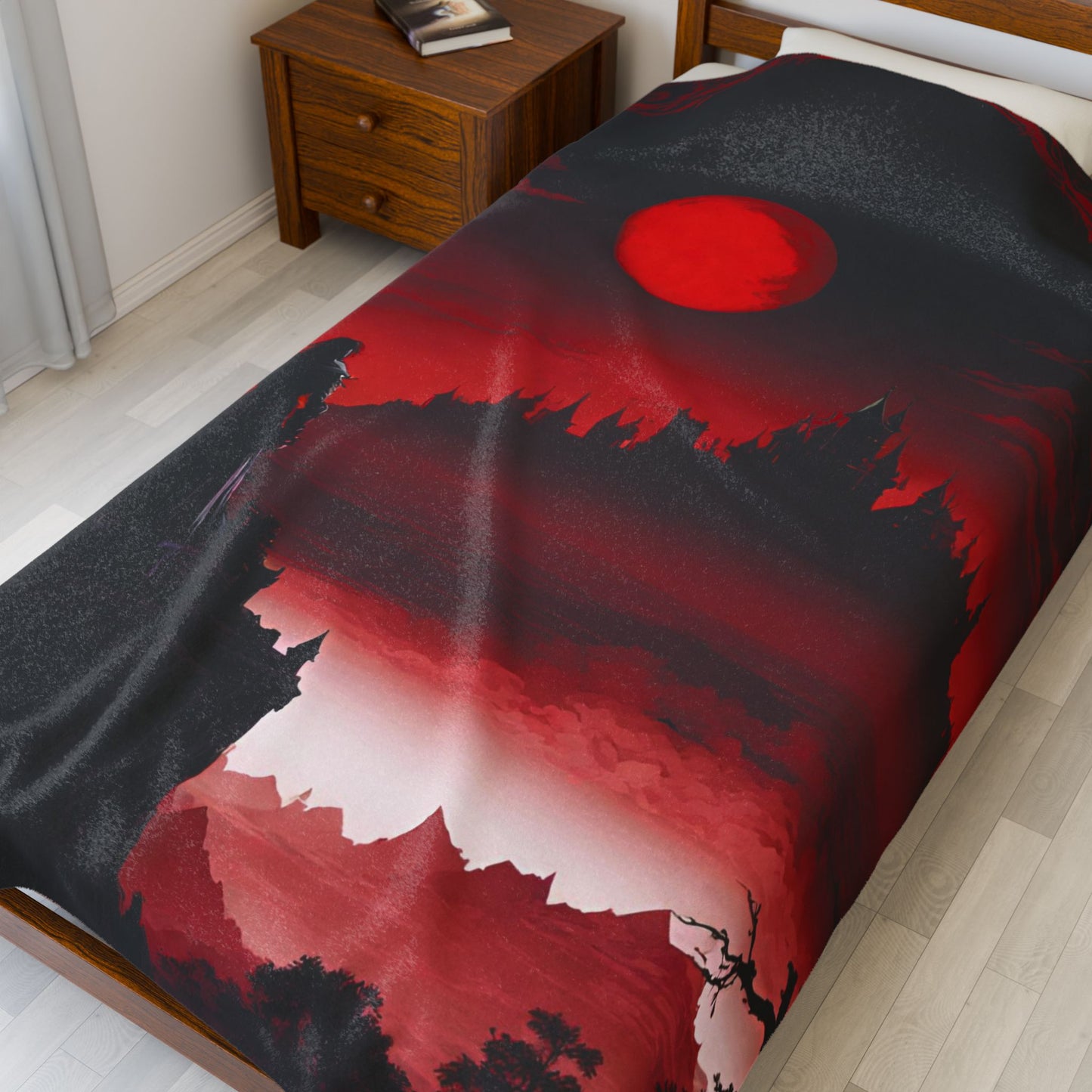 Castlevania Belmont Video Game Blanket | What A Horrible Night to Traverse the Darkness Fleece Throw | Dracula Castle Bed or Couch Cover