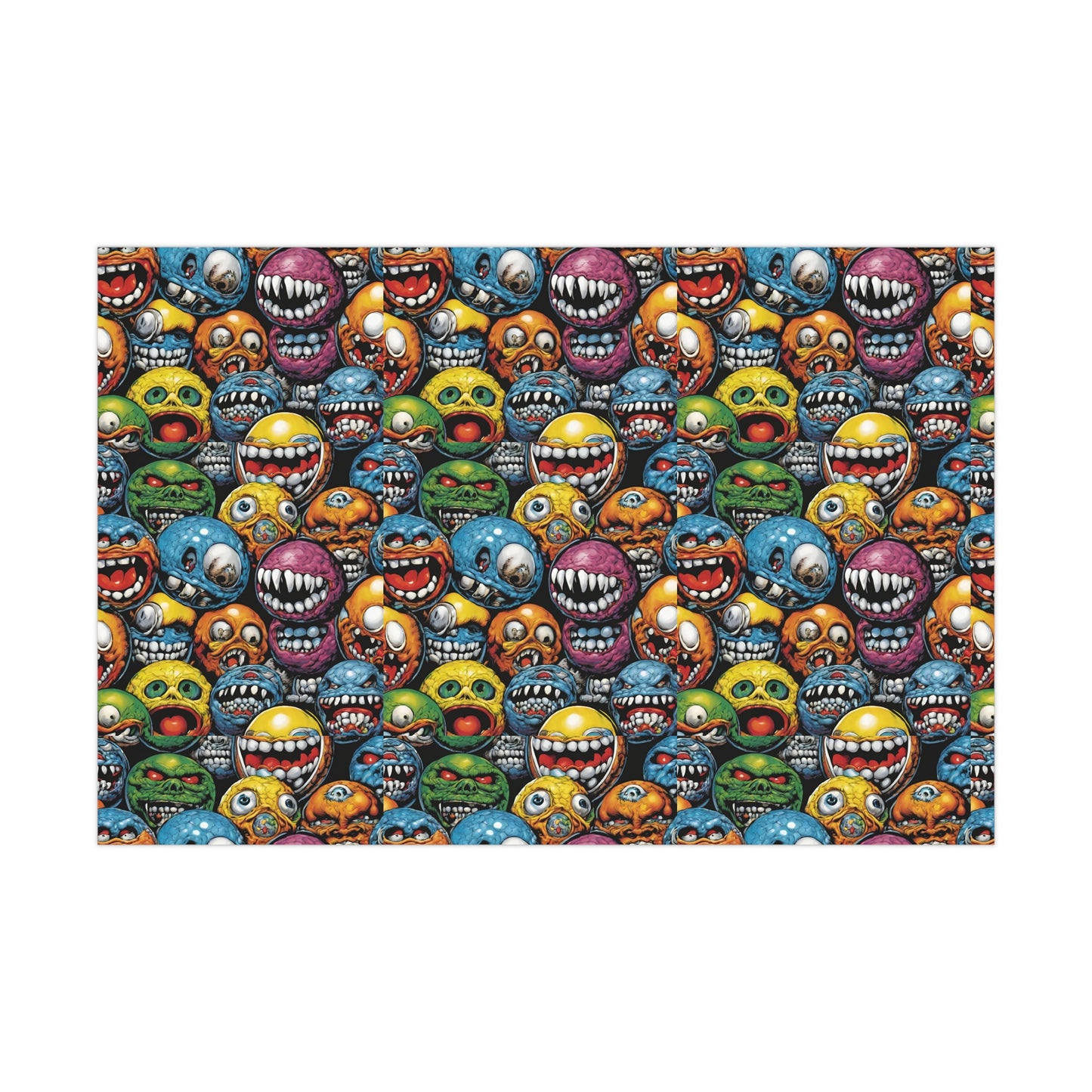 Retro Birthday Wrap | Vintage 80s Toys Madballs Inspired Gift Paper | Saturday Morning Cartoon 1980s Lover Party Wrapping | Special Occasion