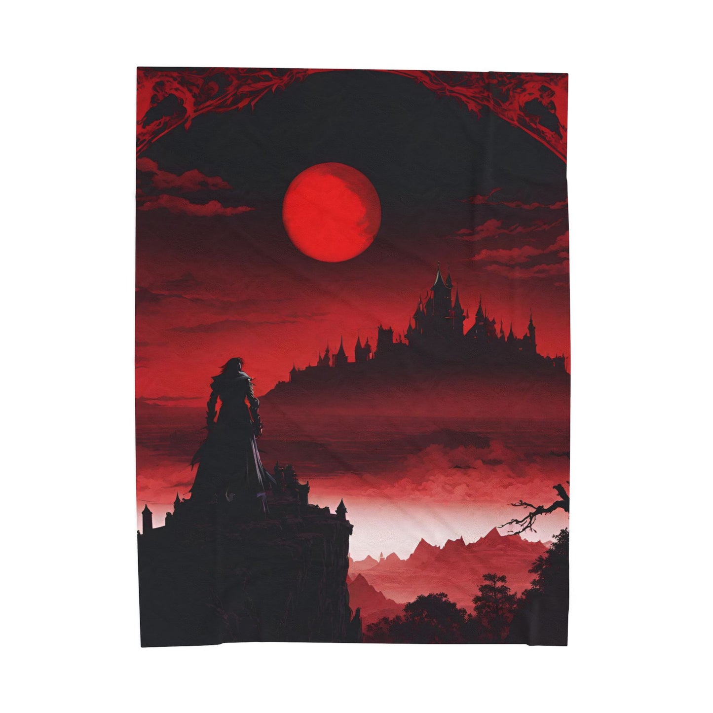 Castlevania Belmont Video Game Blanket | What A Horrible Night to Traverse the Darkness Fleece Throw | Dracula Castle Bed or Couch Cover