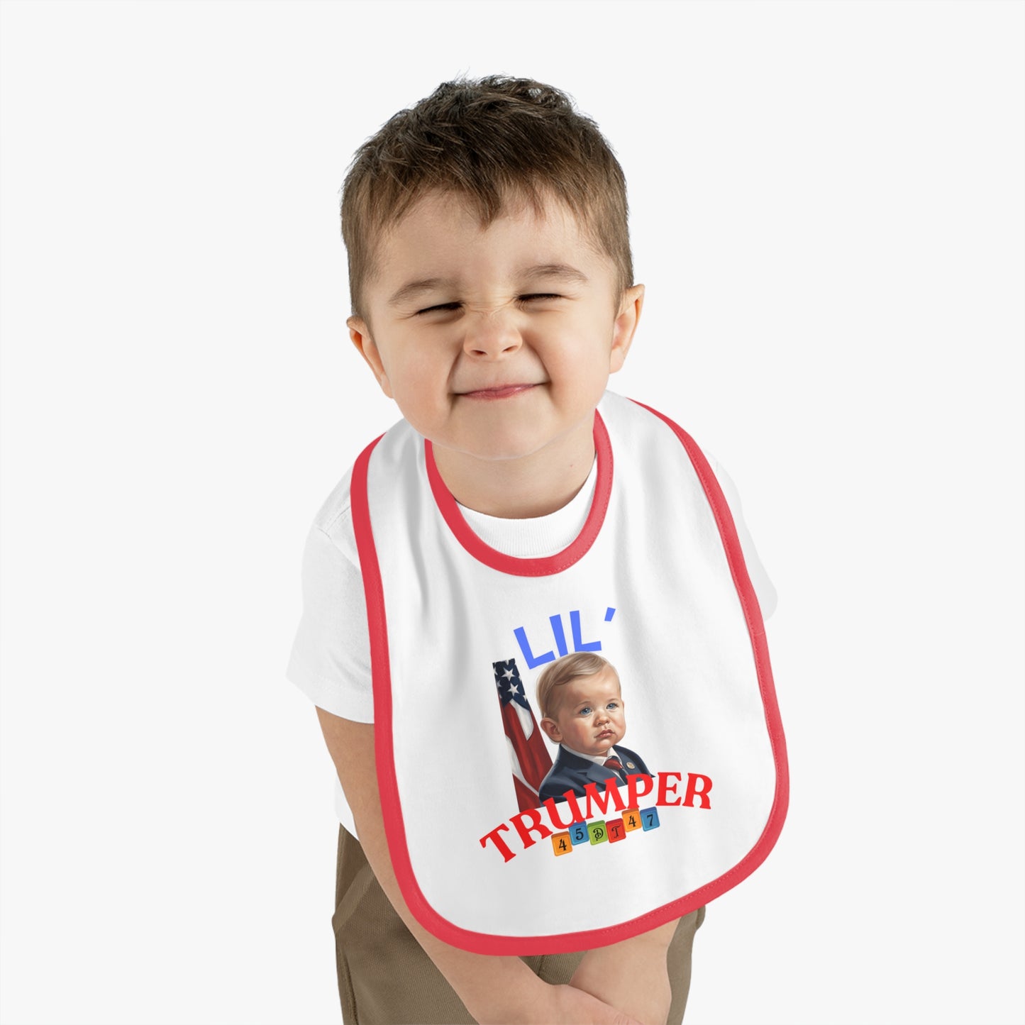 Baby Bib, Lil Trumper Trump Supporter Cotton Bib, Baby Gift, Gender Neutral Baby Shower, Newborn Gift, Infant Feeding, Baby Accessories