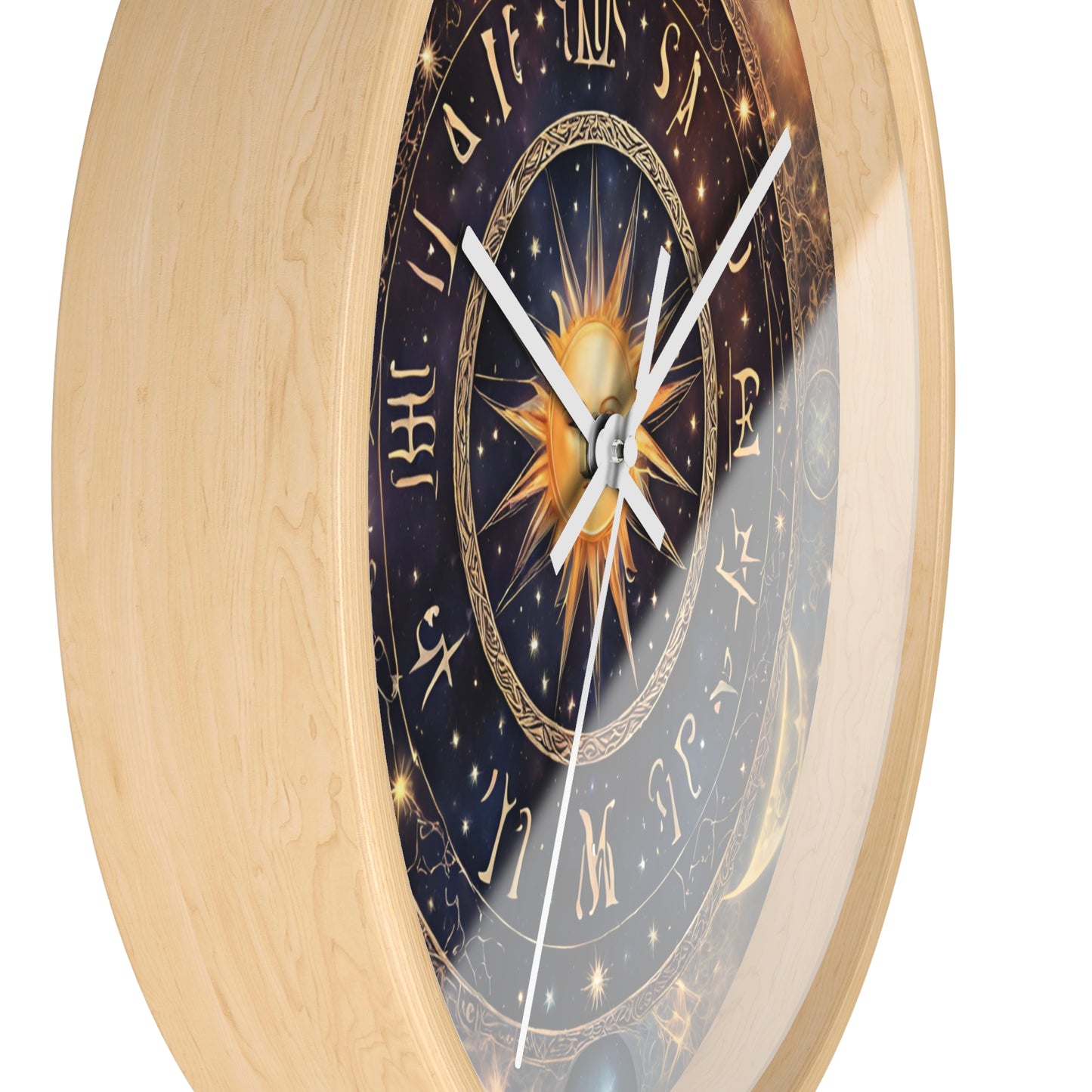 Moon Phases Wall Art Clock | Lunar Cycle Astronomy Wall Hanging | Home Office Solar System Wall Decor Gift