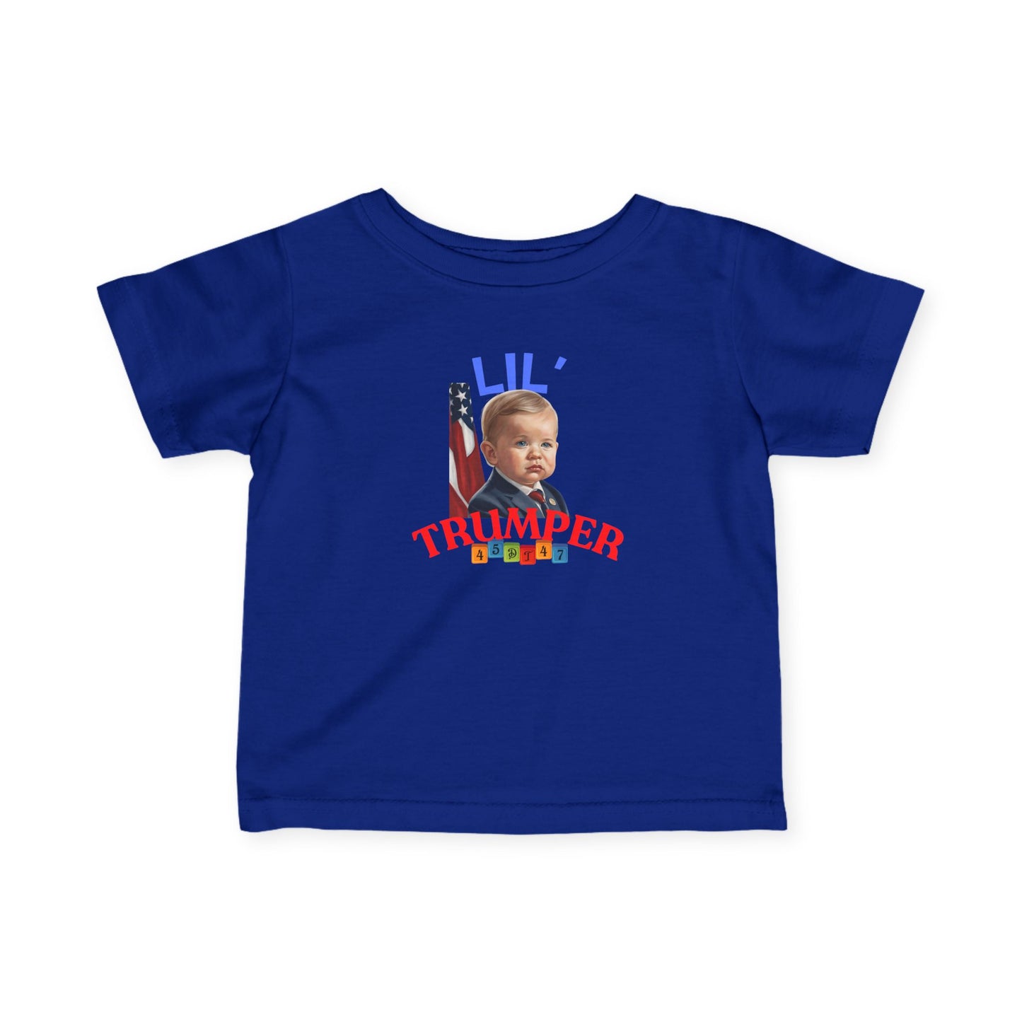 Baby Trump Infant Fine Jersey Tee - Lil Trumper Shirt, Infant Trump T-Shirt, Funny Political Baby Shirt, Cute President Toddler Top Gift