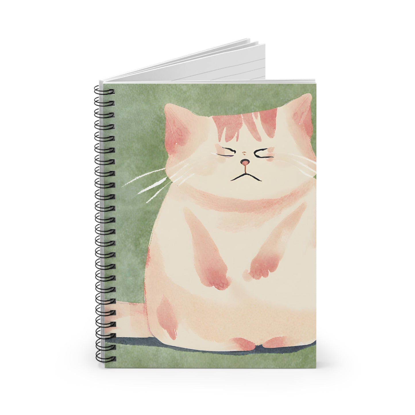 Embarassed Offended Cat Unhappy Kitty Spiral Notebook Rule Line Paper A5 6x8 Inch Size Journal Cat Lovers Gift